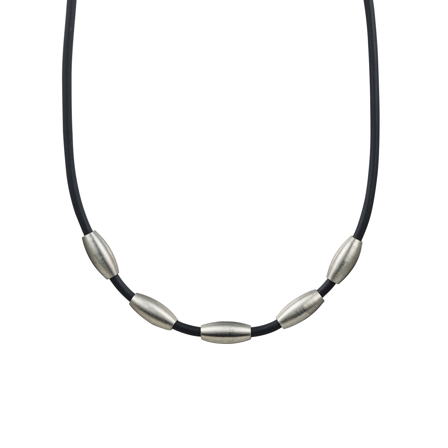 Brushed Stainless Steel & Rubber Neckpiece