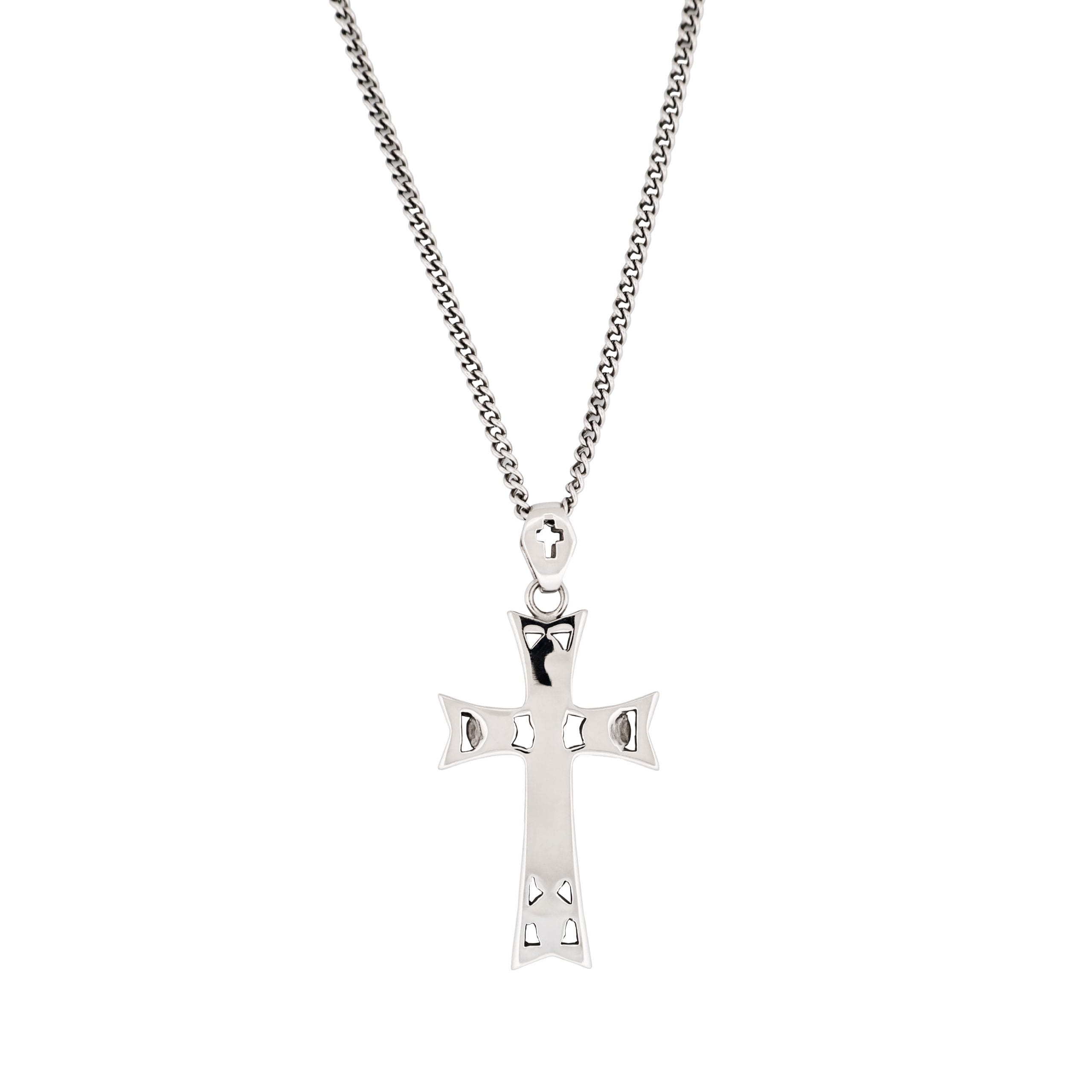 Alloy & Gothic Skull Cross Pendant on 55cm Chain