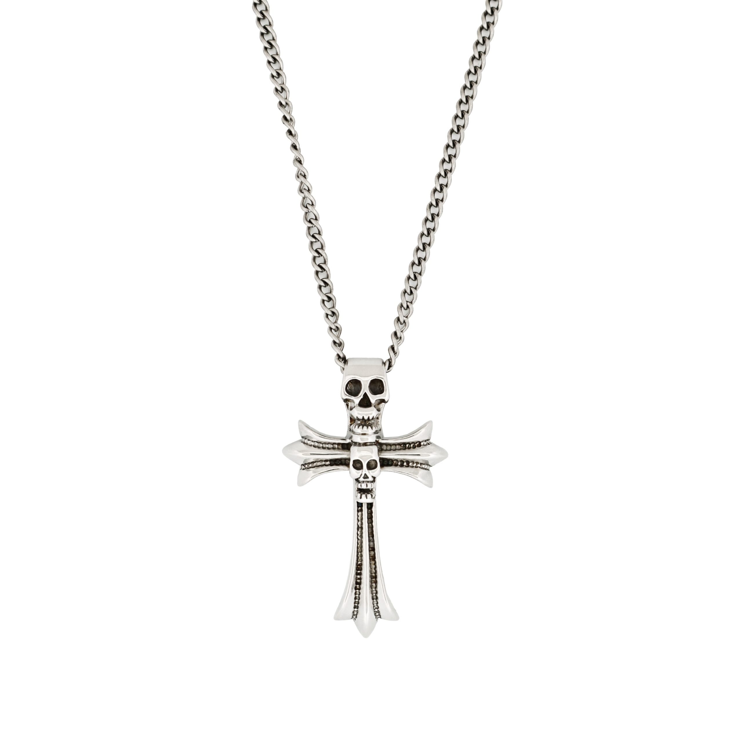 Alloy & Skull Cross Pendant & Chain