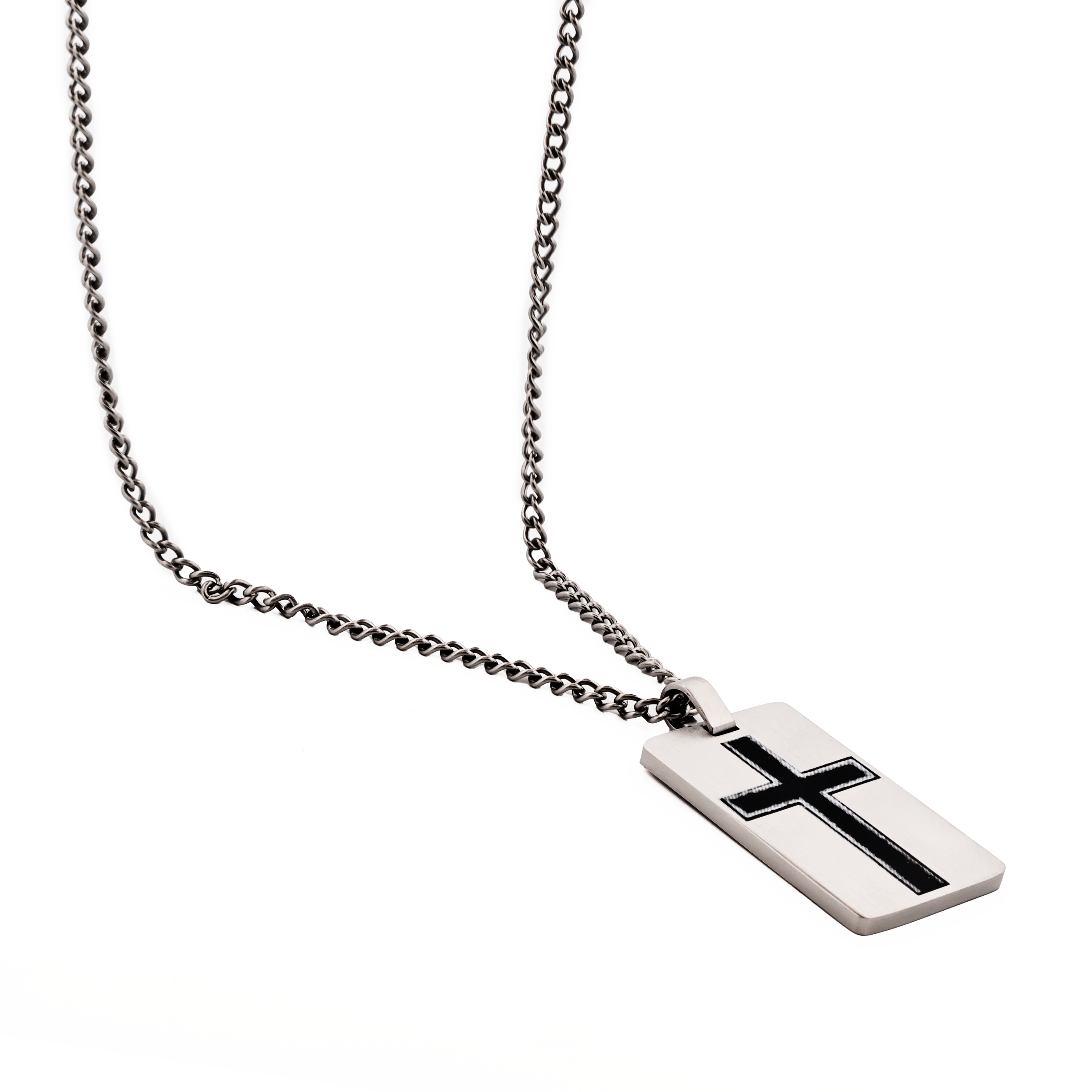 Stainless Steel/Dog Tag Cross