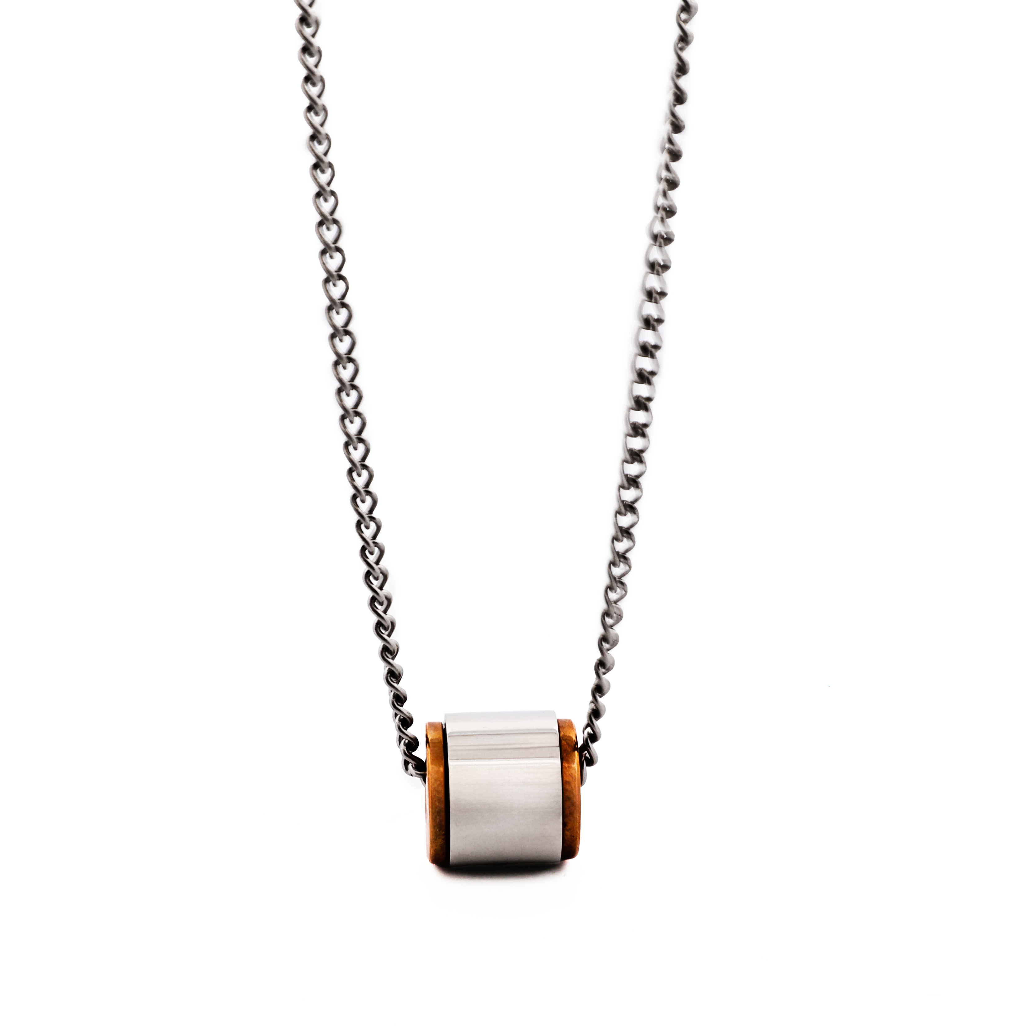 Stainless Steel/Rose Gold Pendant/Chain