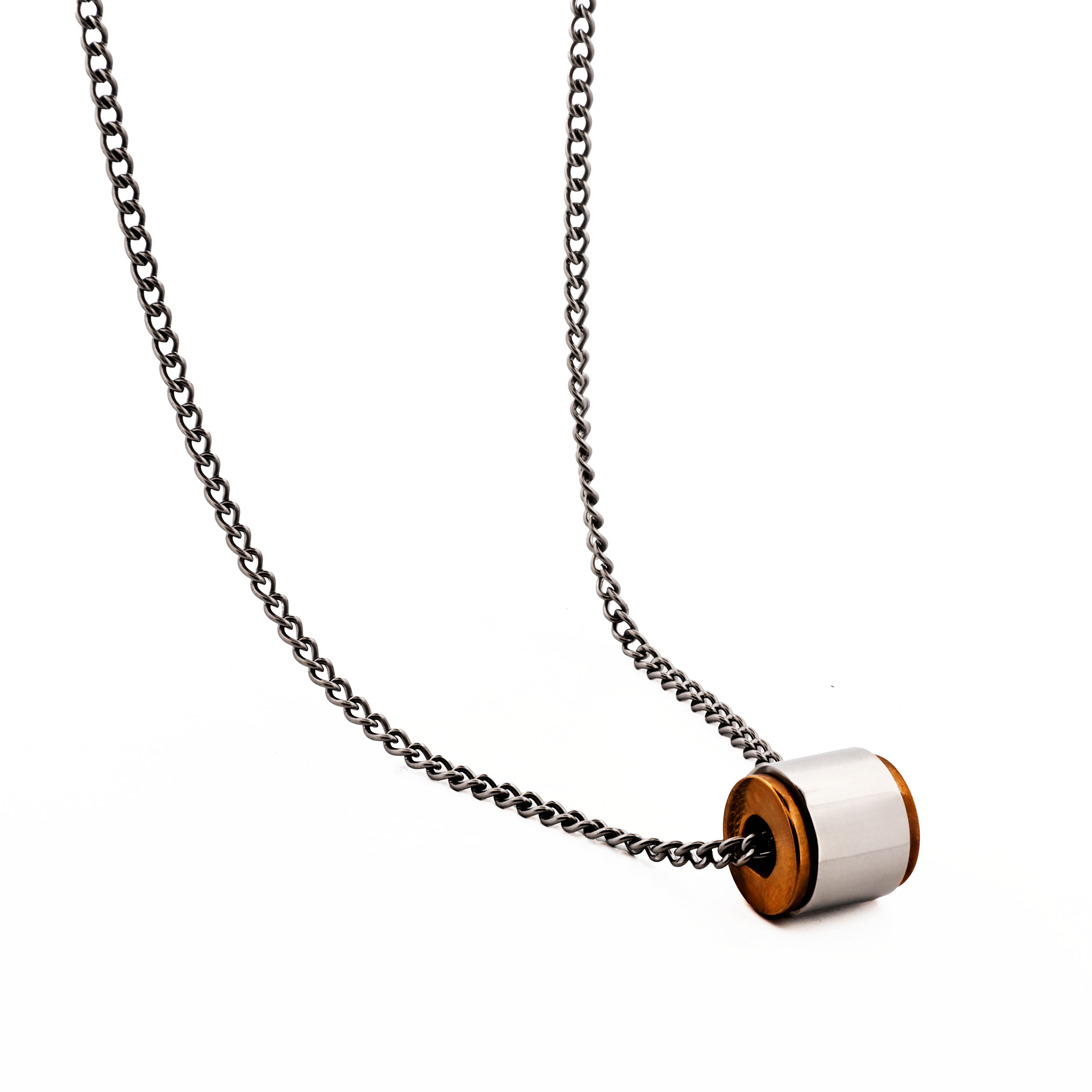 Stainless Steel/Rose Gold Pendant/Chain