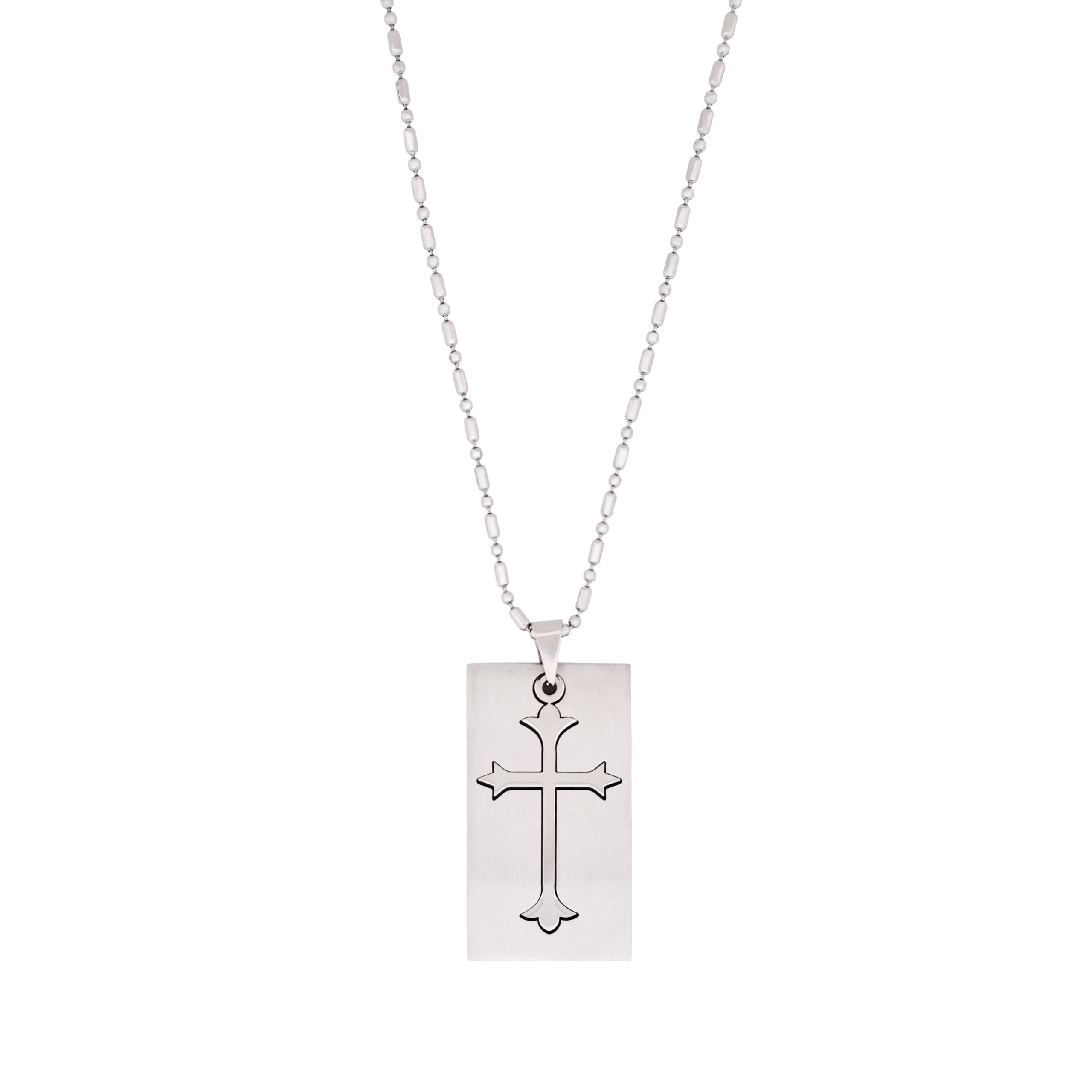 Stainless Steel Cross Dog Tag