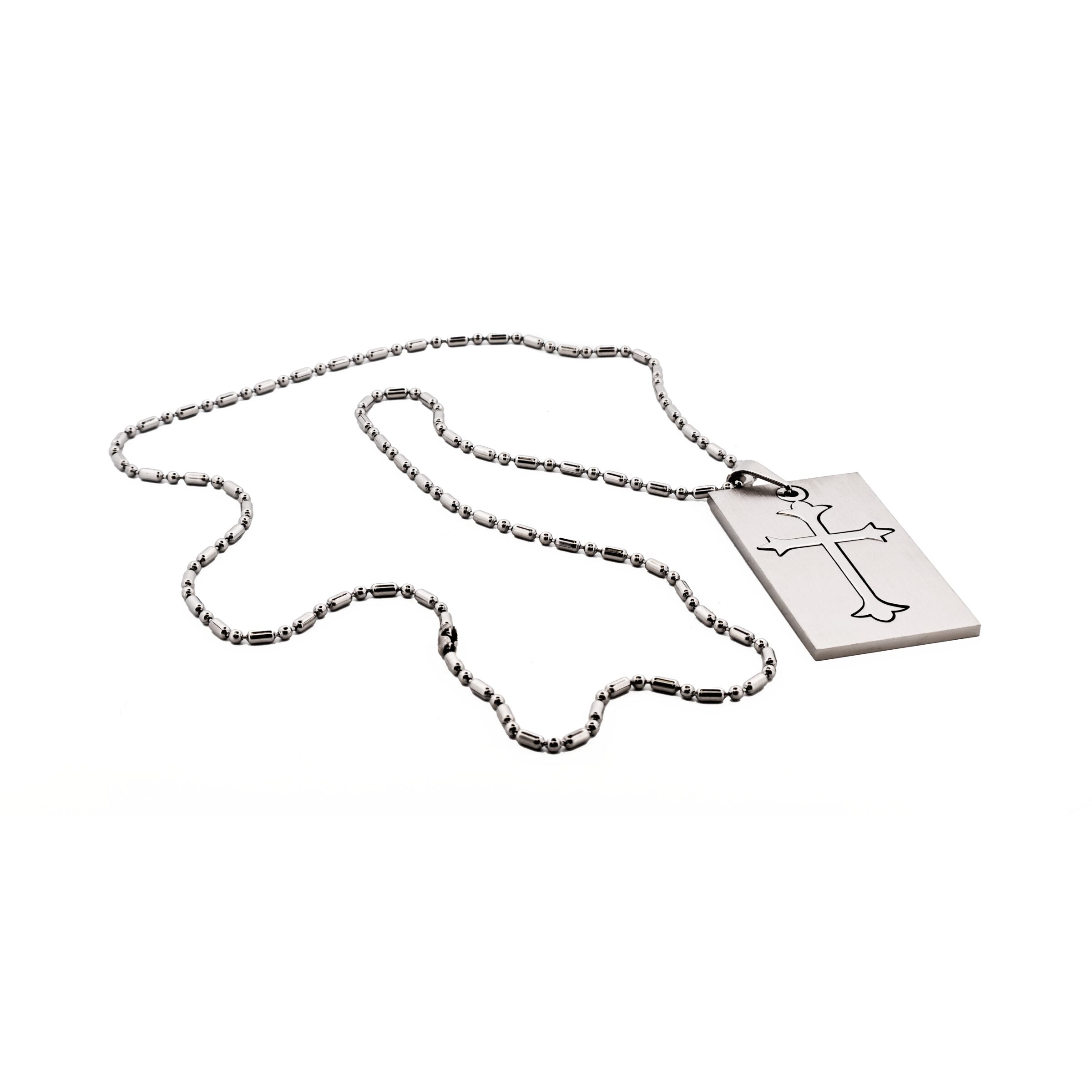 Stainless Steel Cross Dog Tag