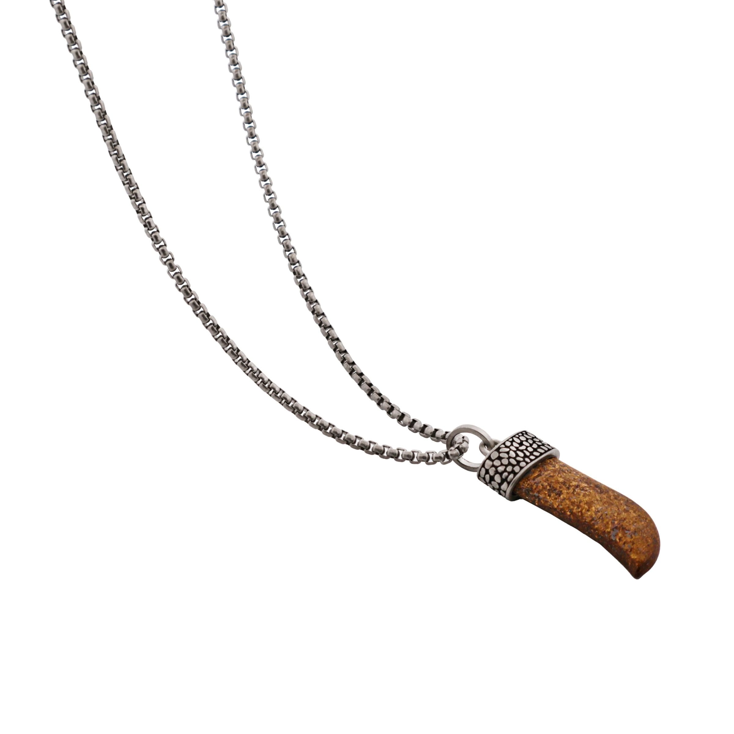 Bronzite Shark S Tooth Pendant