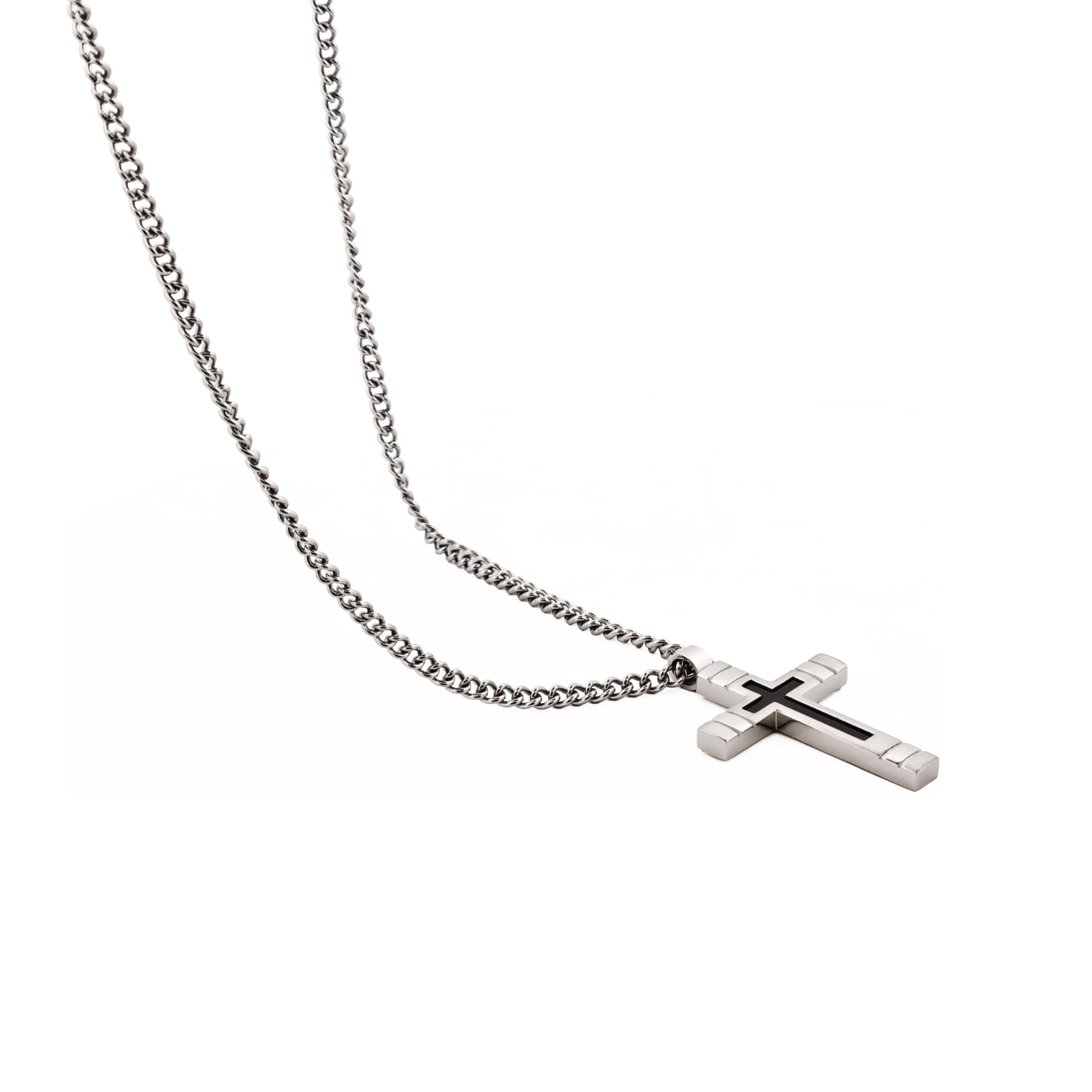 Stainless Steel/Ion Plated Black Cross