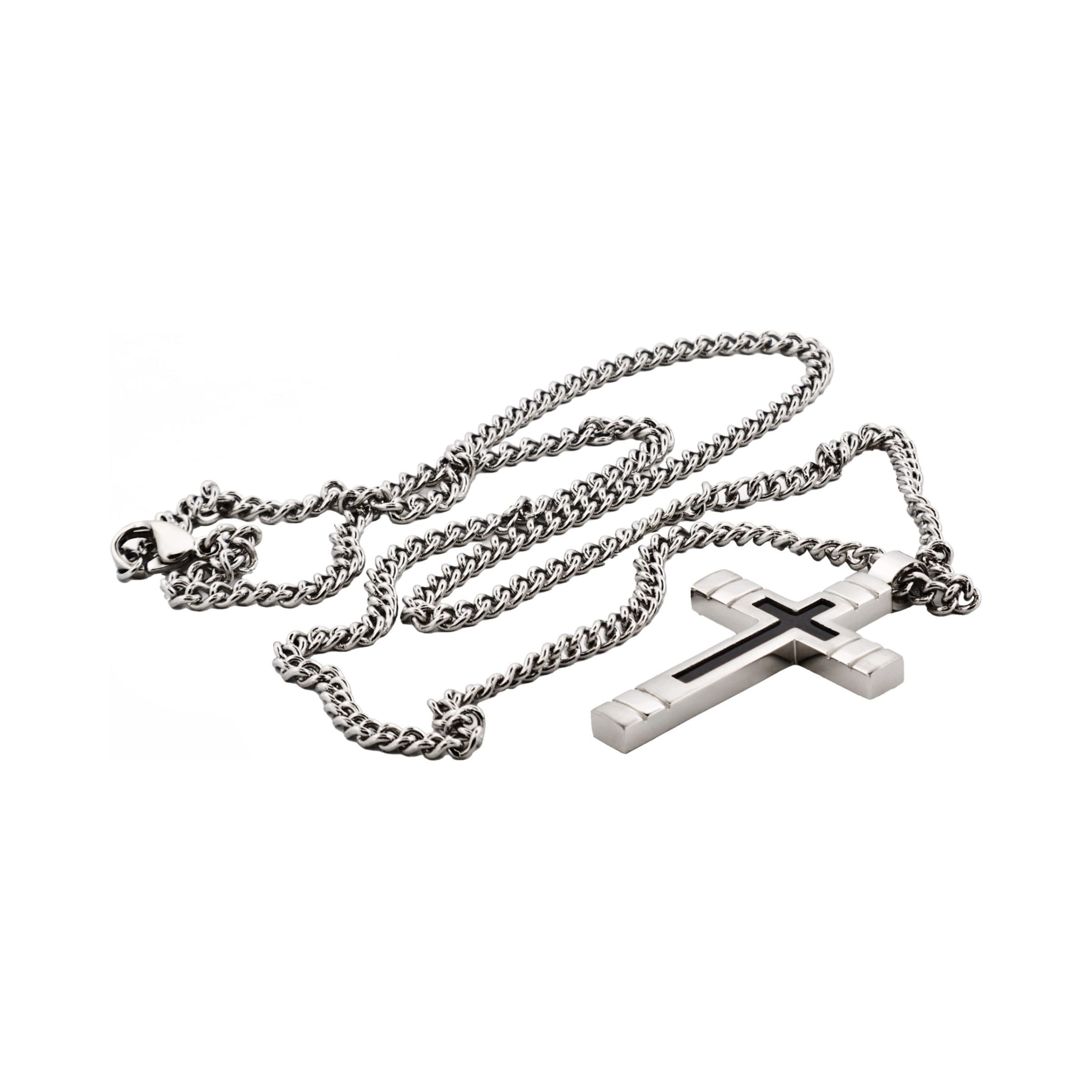 Stainless Steel/Ion Plated Black Cross