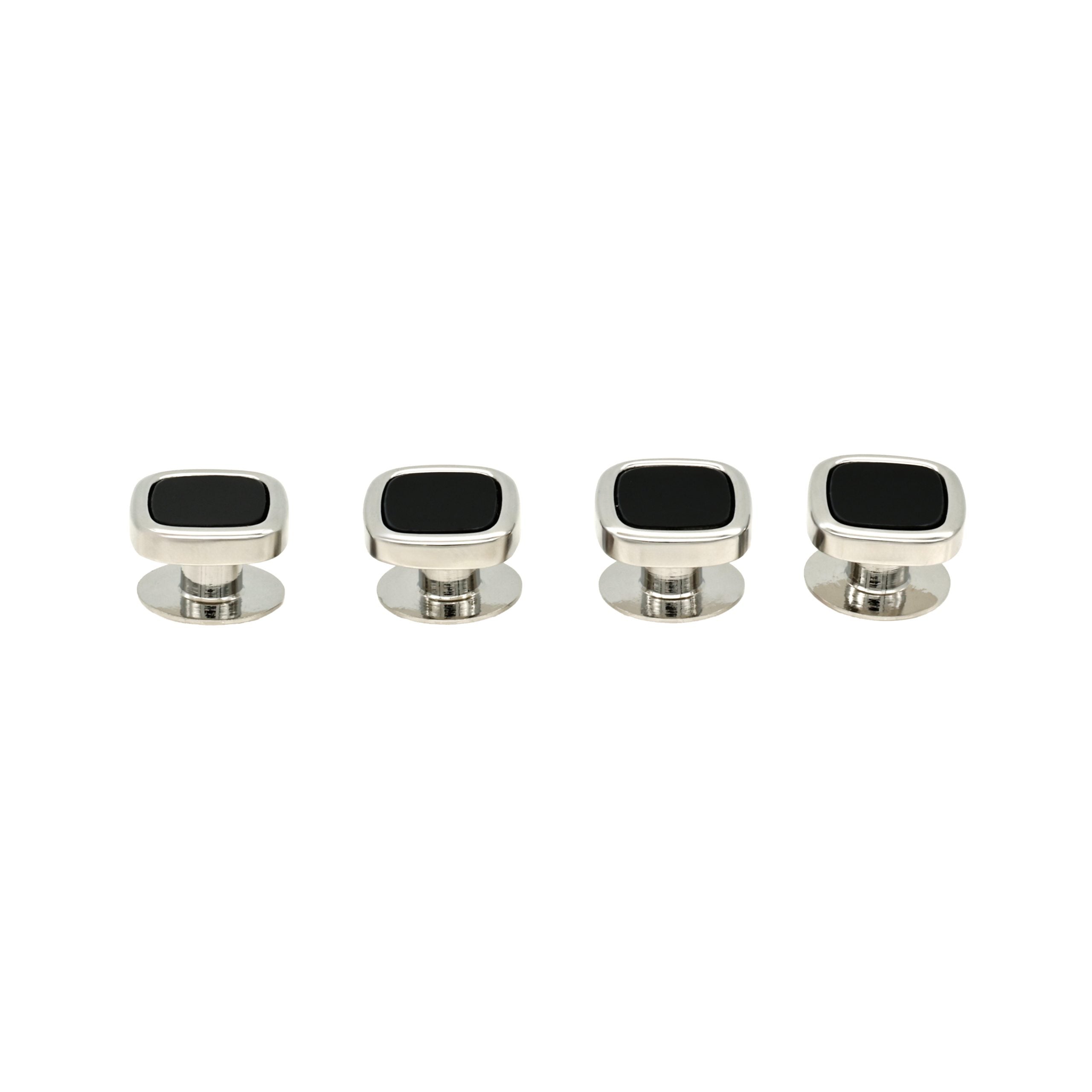 Rhod Black Cushion Shirt Stud (Set of 4)