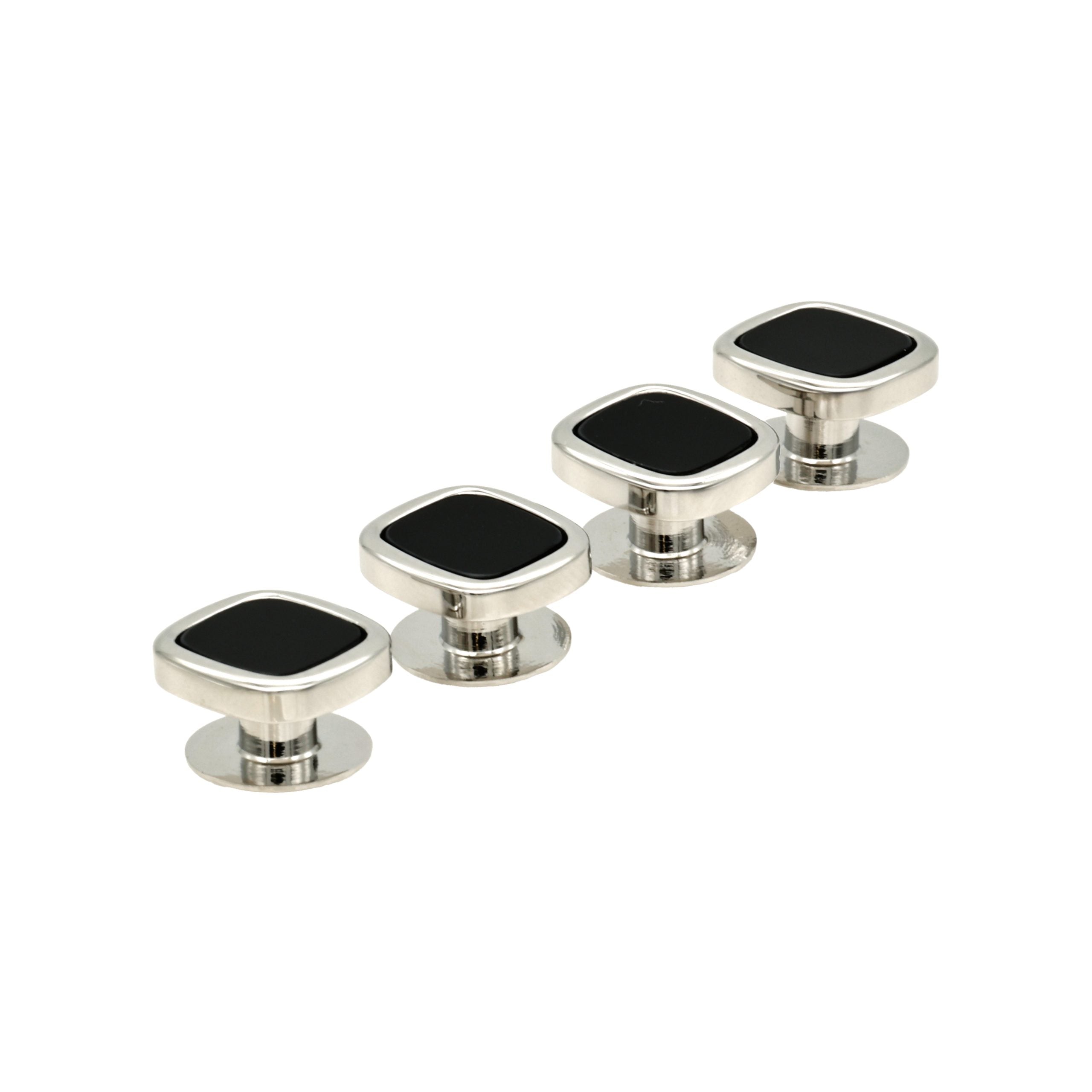 Rhod Black Cushion Shirt Stud (Set of 4)
