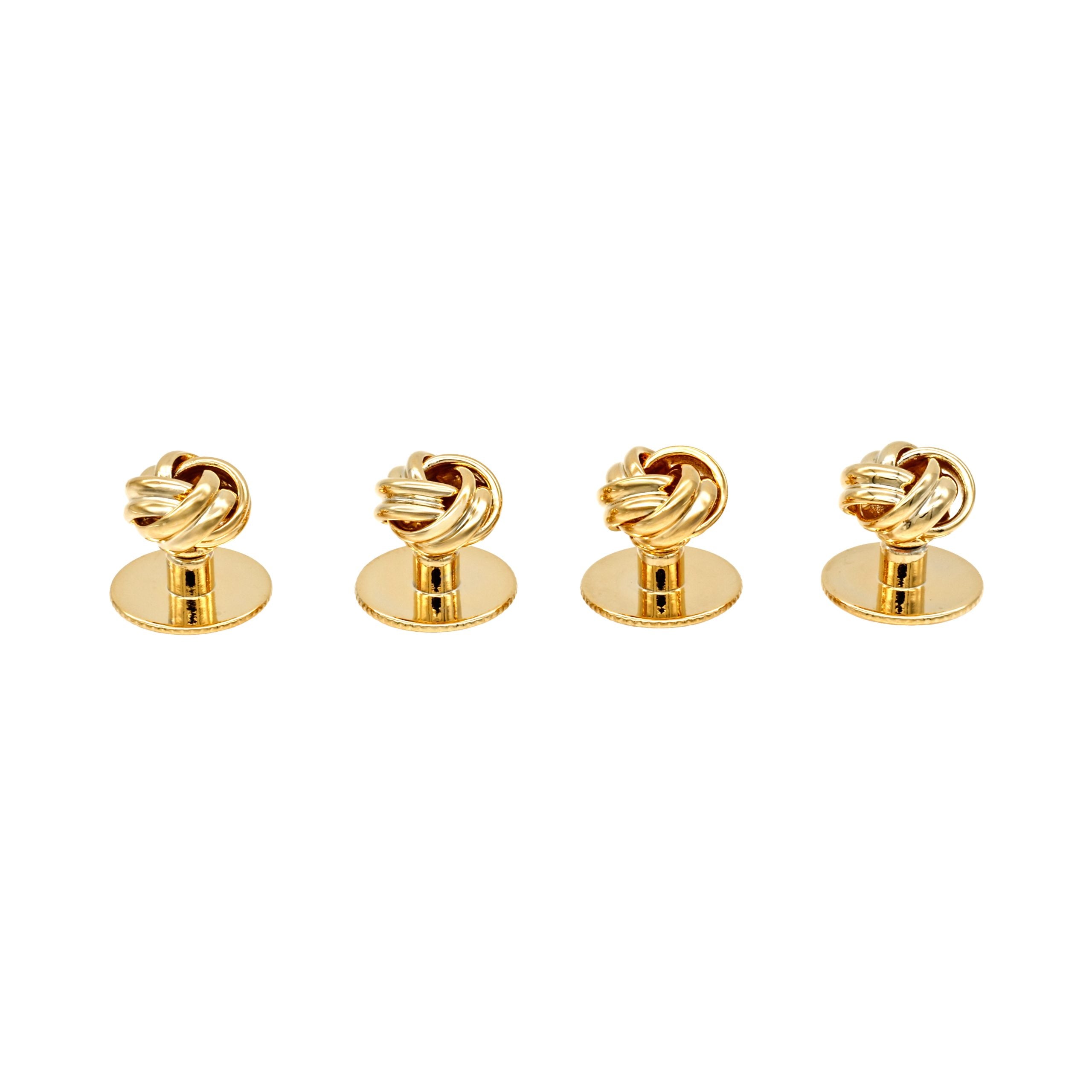 Gold Knot Screw Shirt Studs (set of 4)