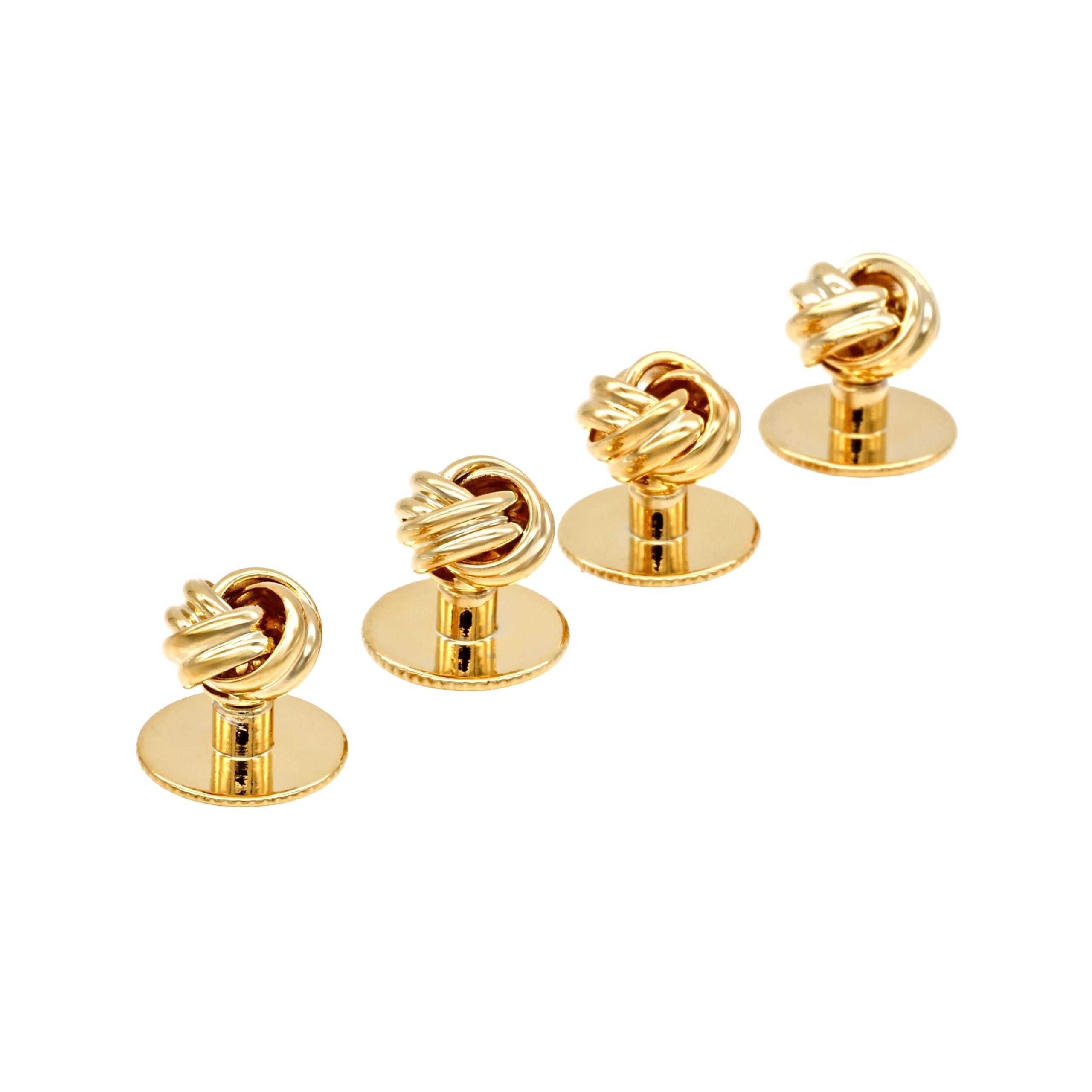 Gold Knot Screw Shirt Studs (set of 4)