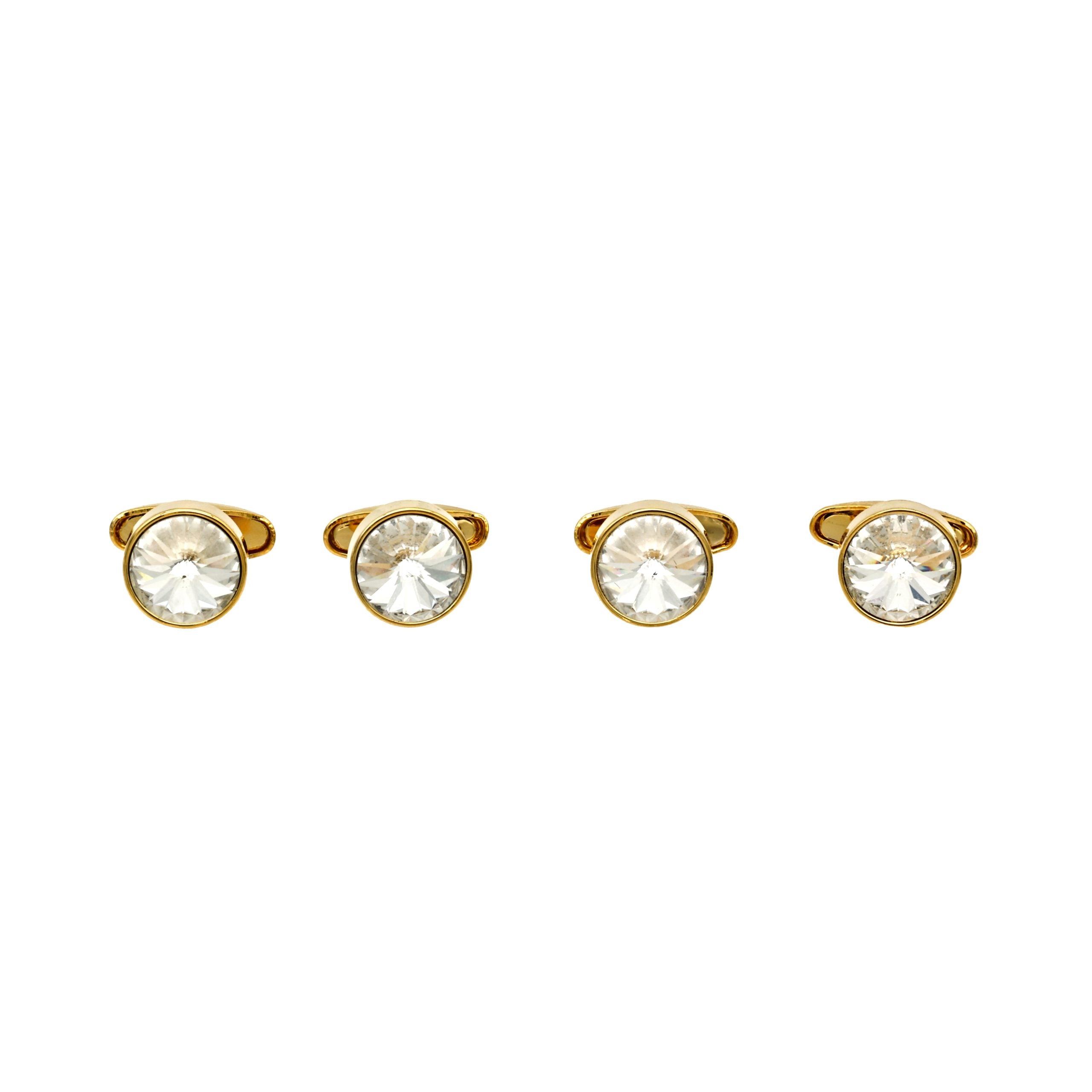 Gold Crystal Shirt Studs (set of 4)