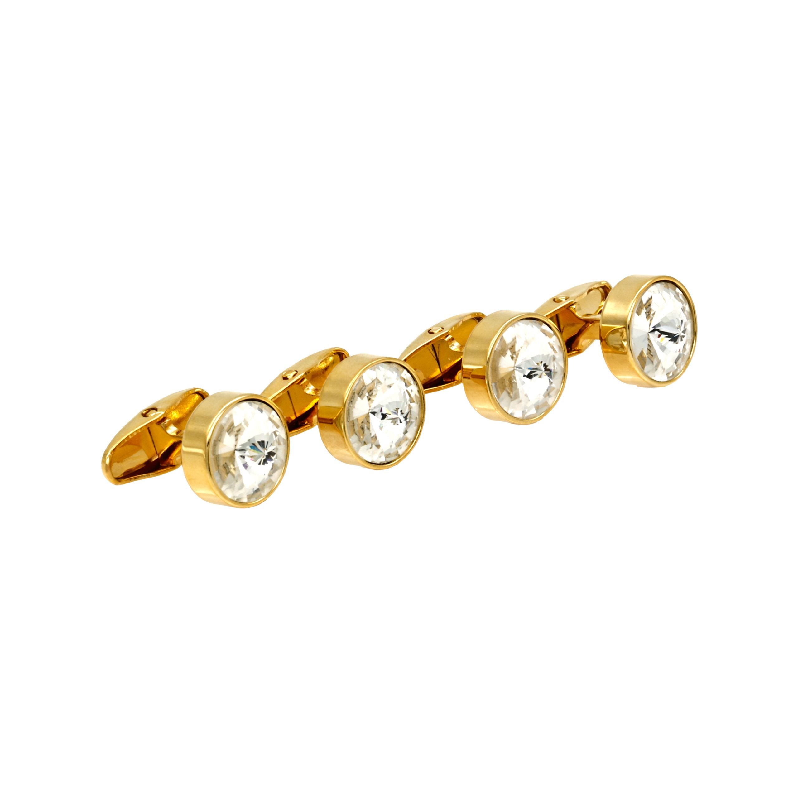 Gold Crystal Shirt Studs (set of 4)