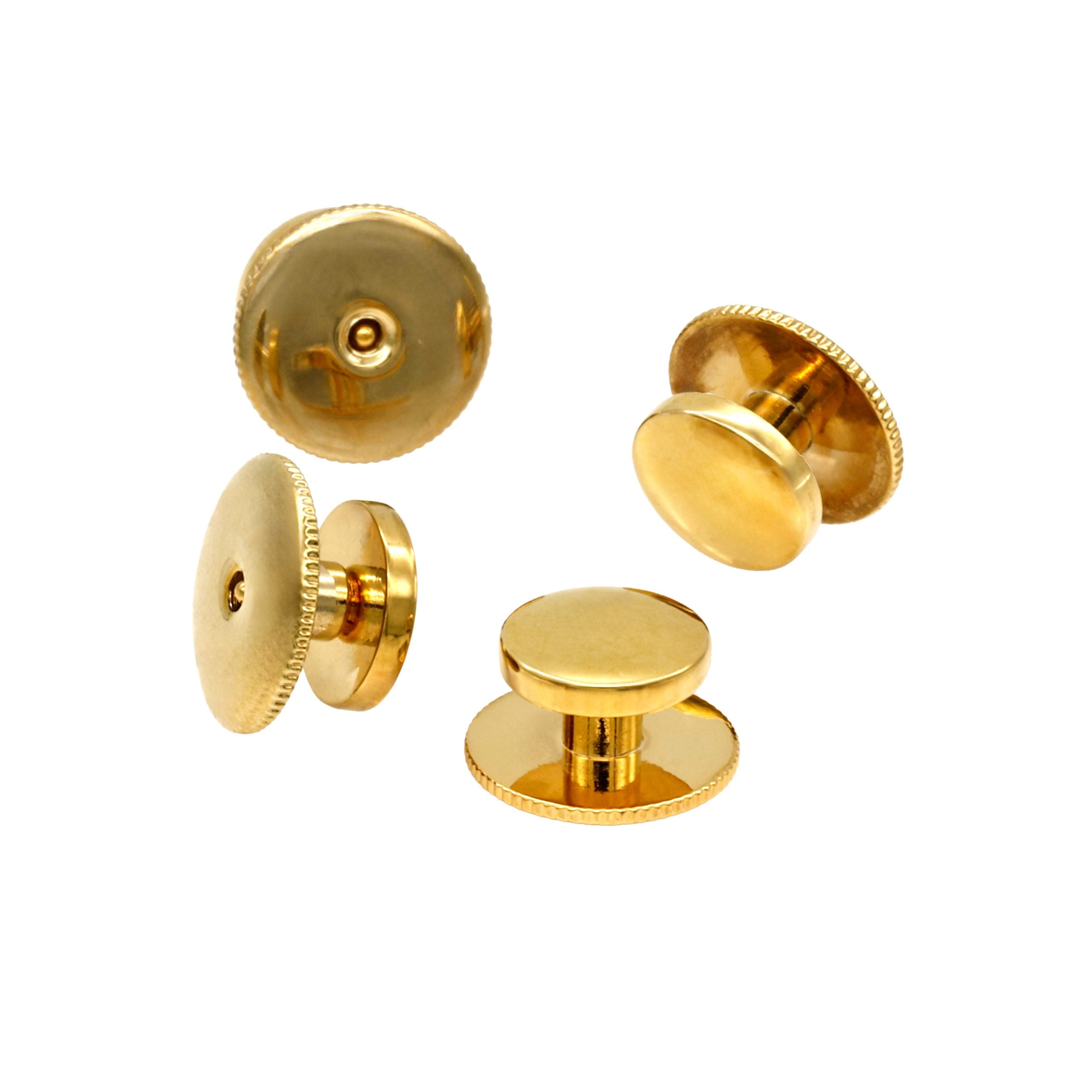 Gold Military Screw Shirt Stud (set of 4)