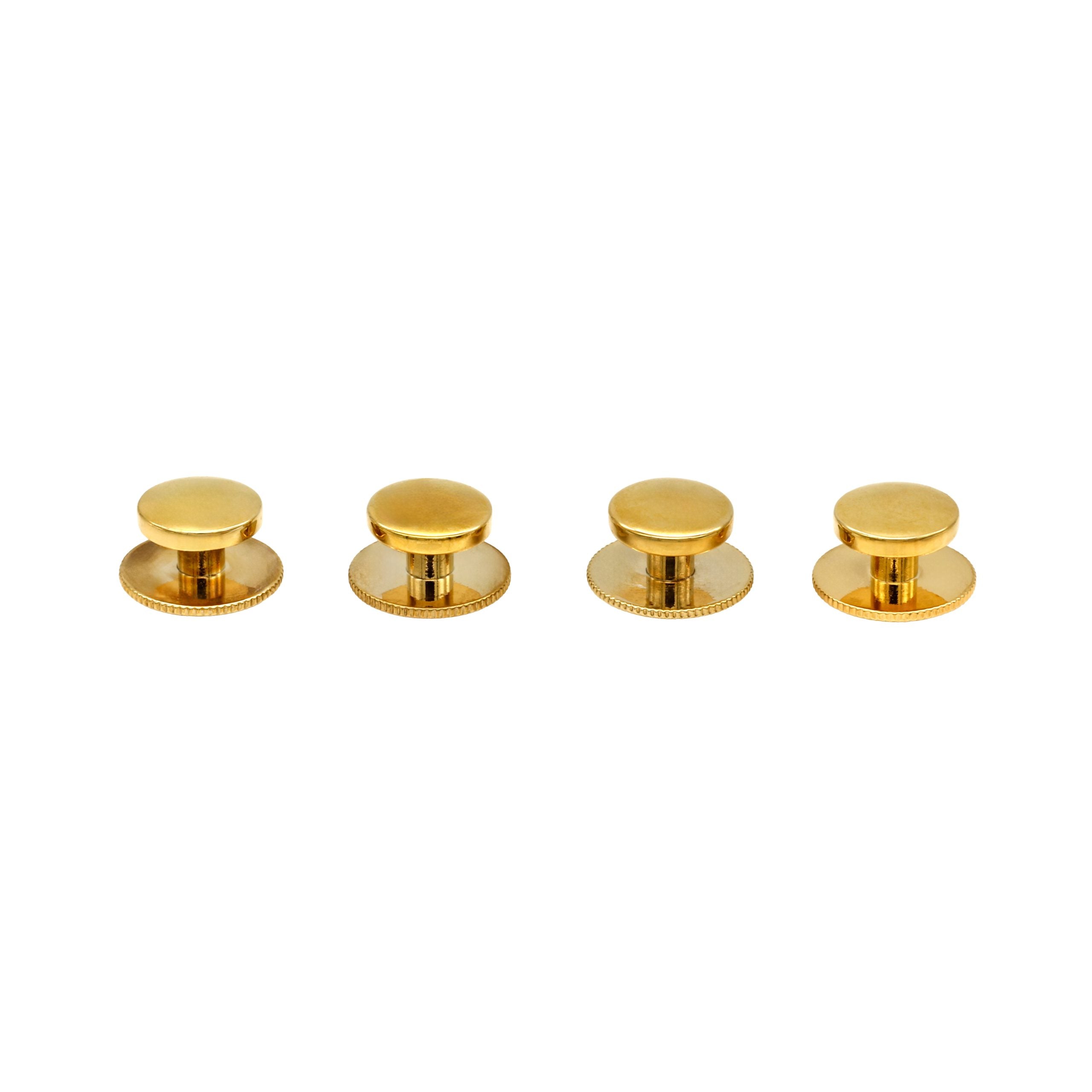 Gold Military Screw Shirt Stud (set of 4)