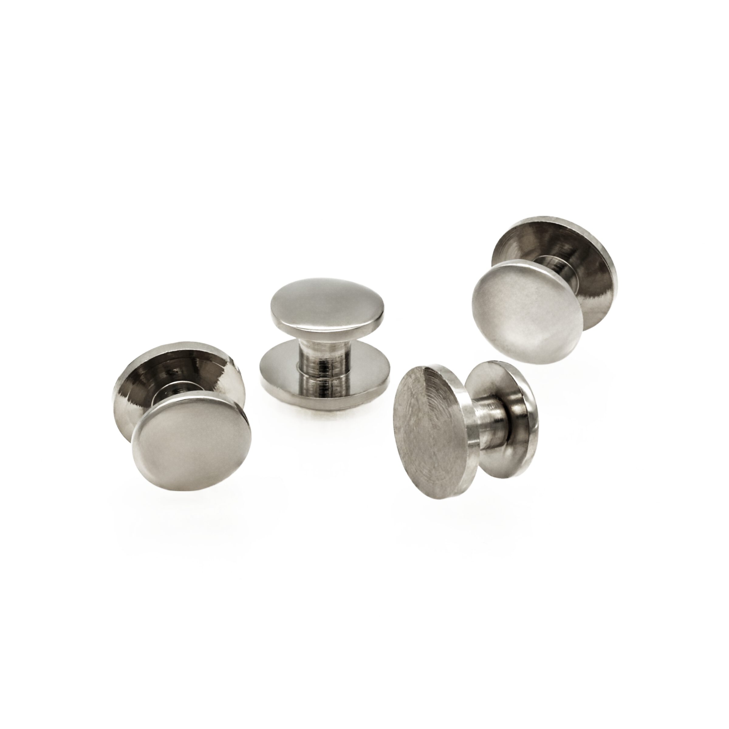 Rhodium Military Shirt Stud (set of 4)