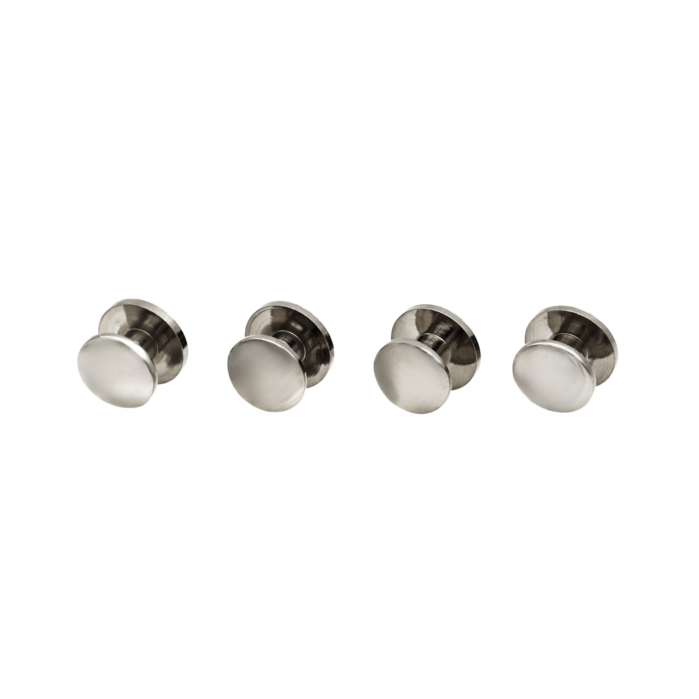 Rhodium Military Shirt Stud (set of 4)