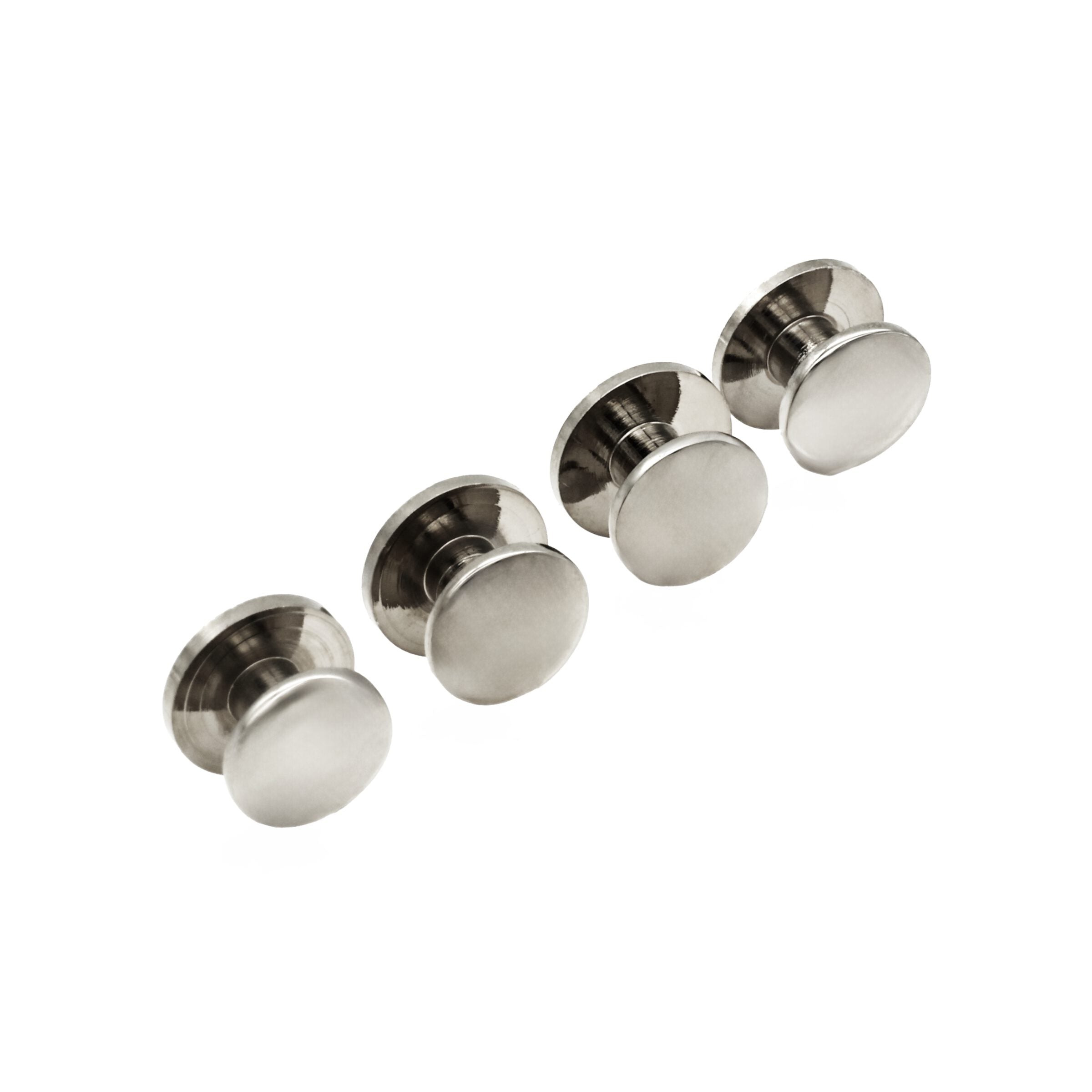 Rhodium Military Shirt Stud (set of 4)