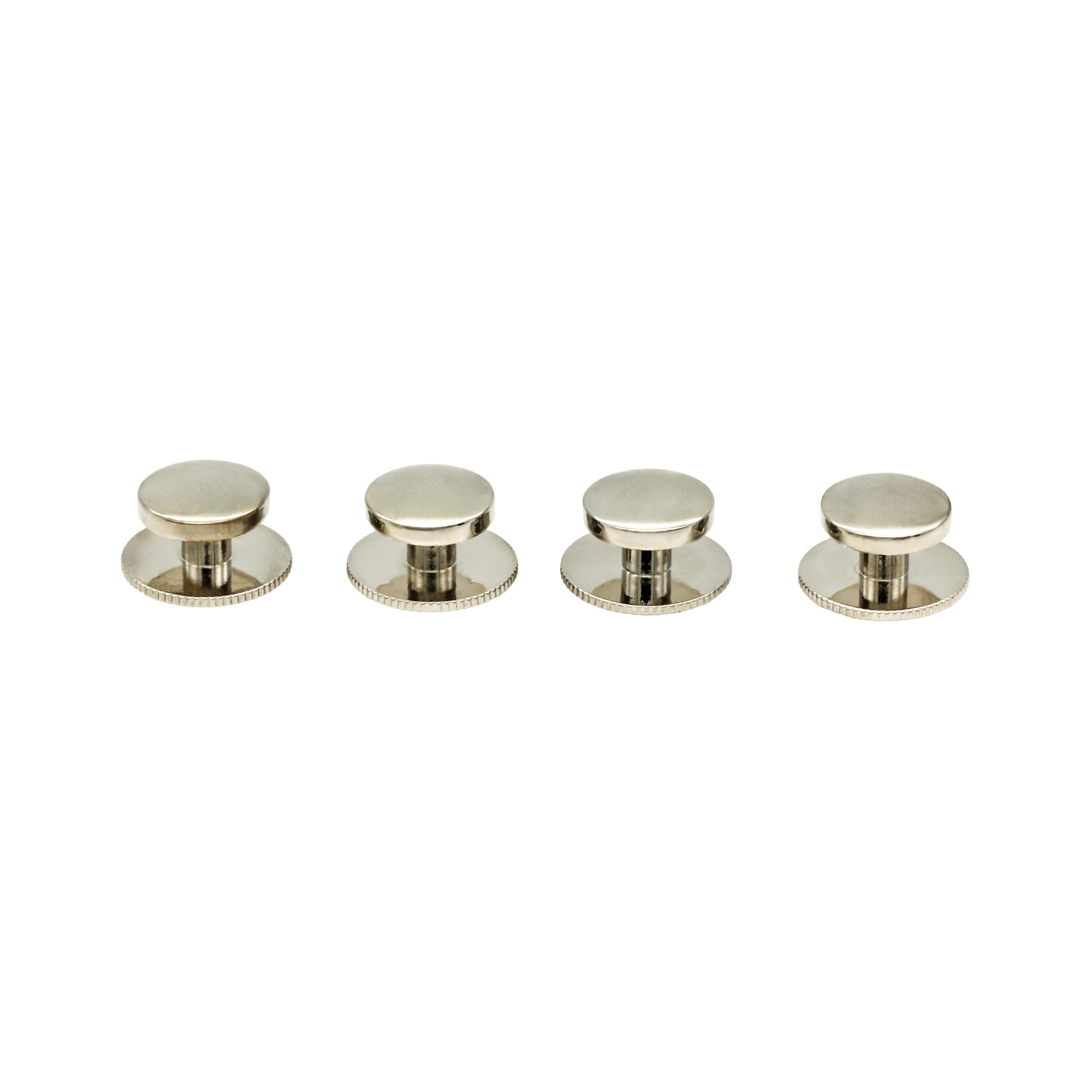 Rhodium Military Screw Shirt Studs (set of 4)