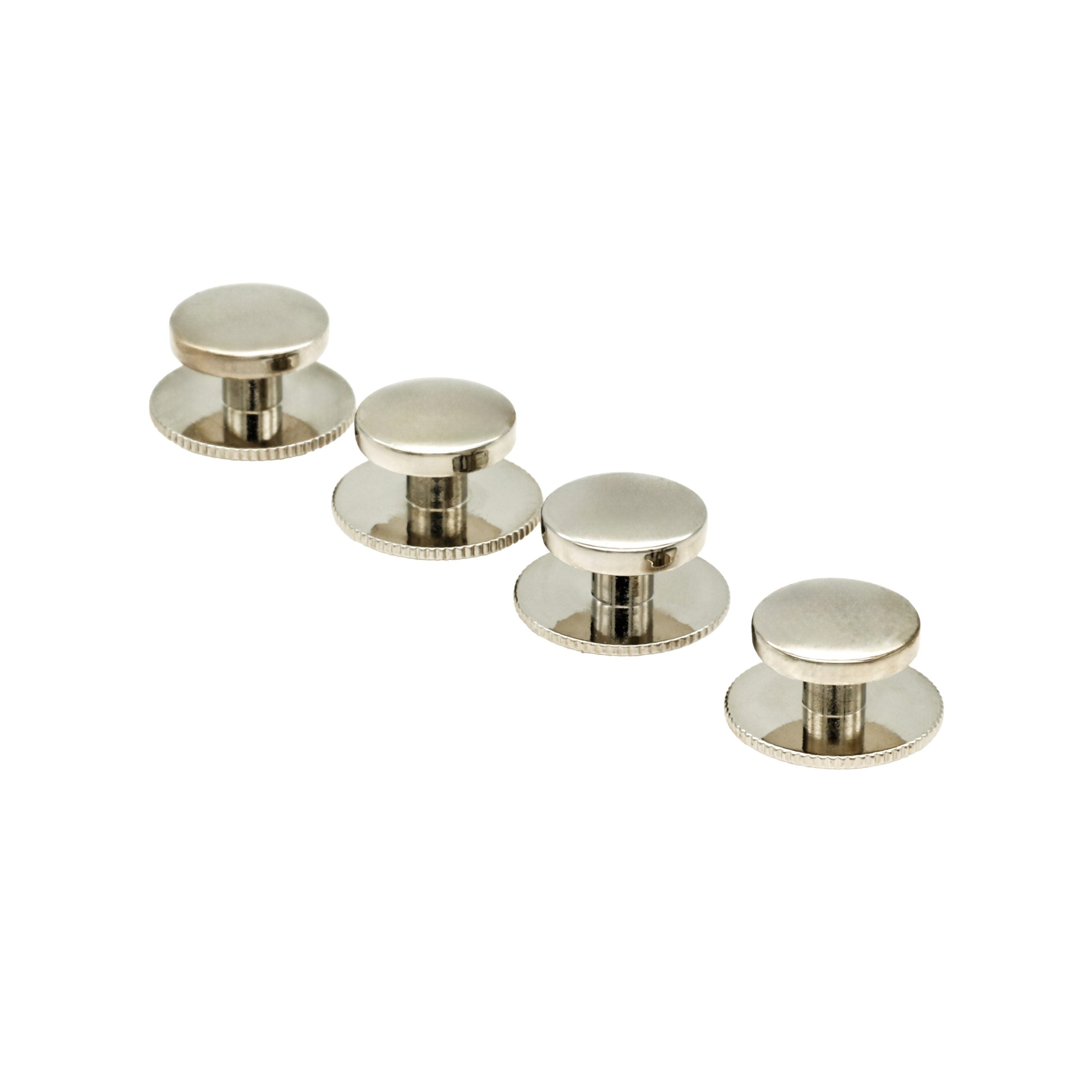 Rhodium Military Screw Shirt Studs (set of 4)