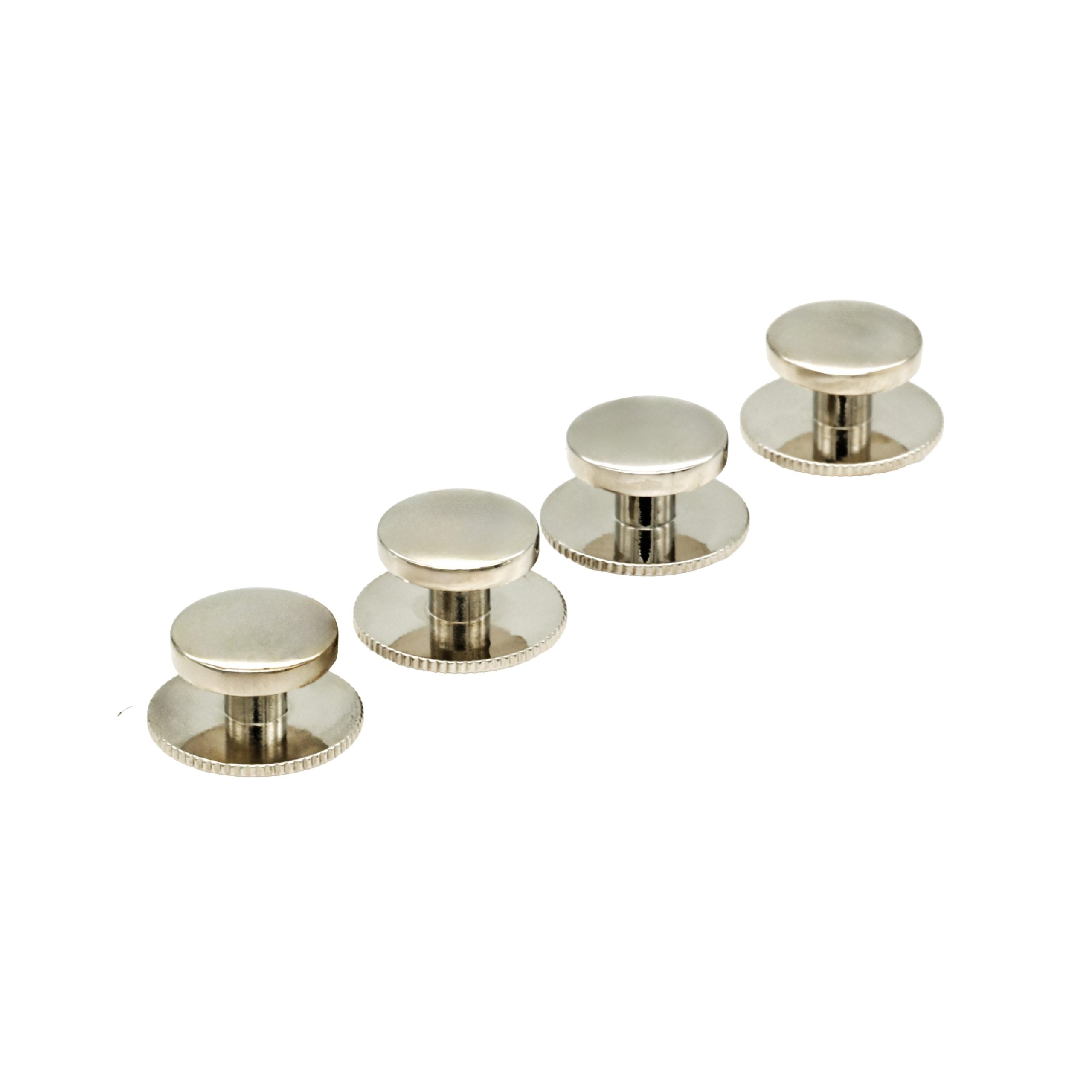Rhodium Military Screw Shirt Studs (set of 4)