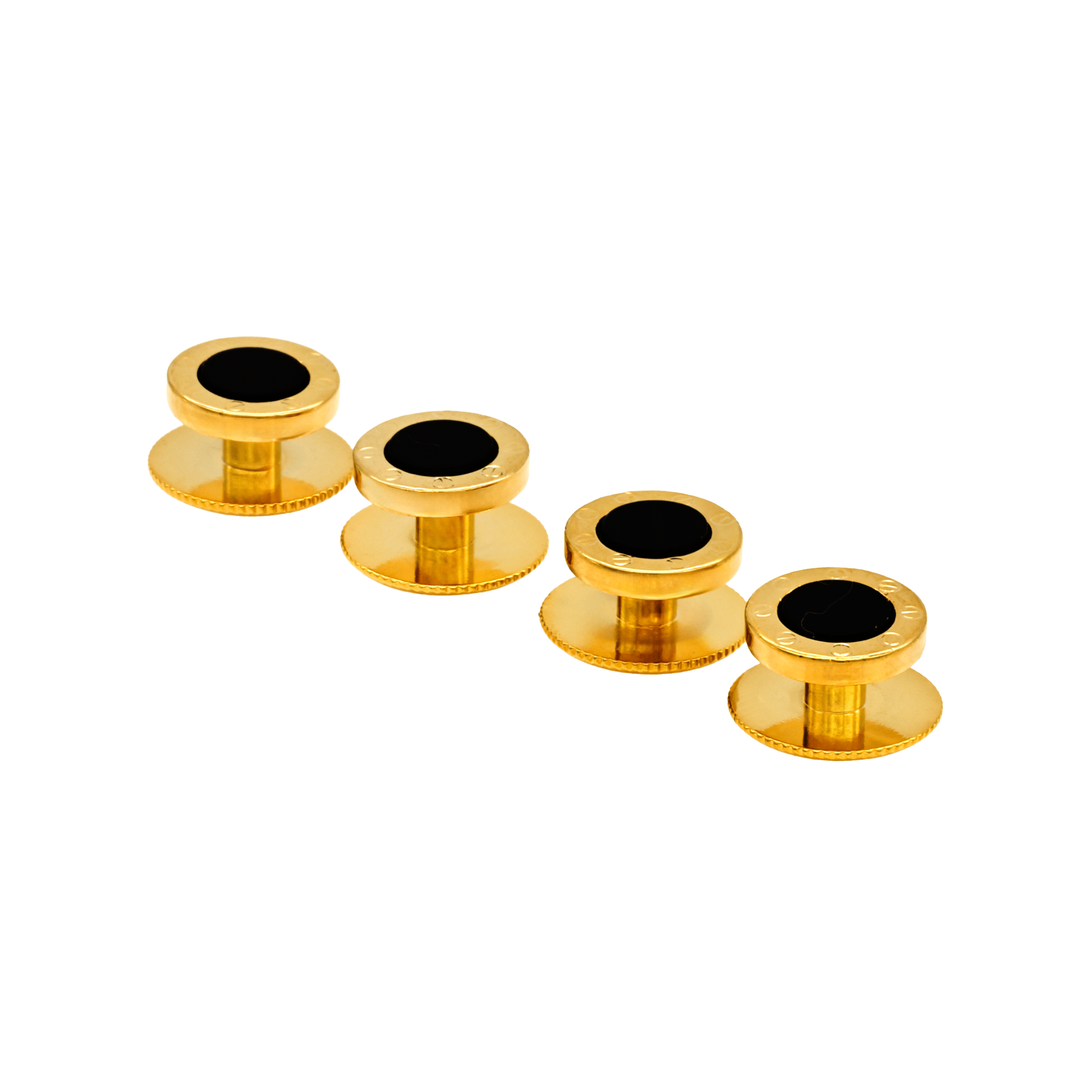 Gold Onyx Rnd Screw Shirt Stud