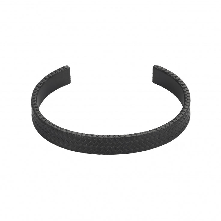 Stainless Steel Ion Plated Black Tyre Pattern Cuff