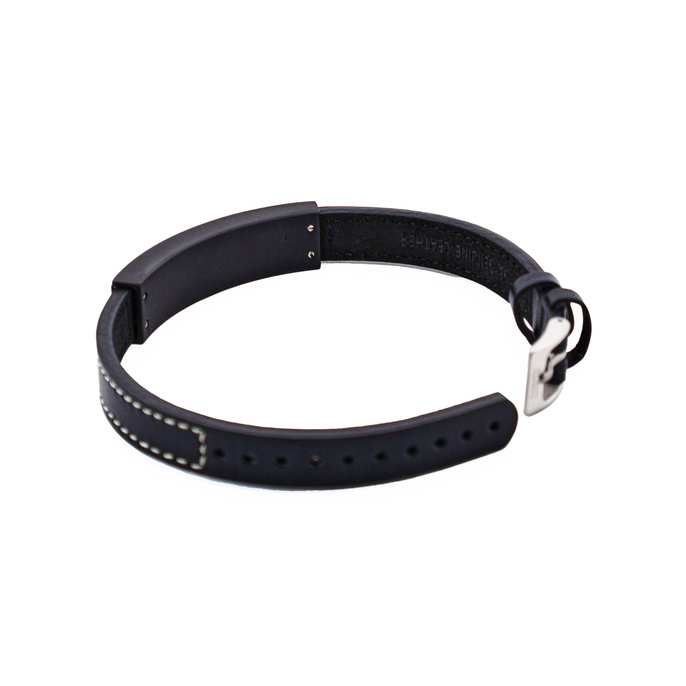Stainless Steel Colour Gradiant & Leather Bracelet