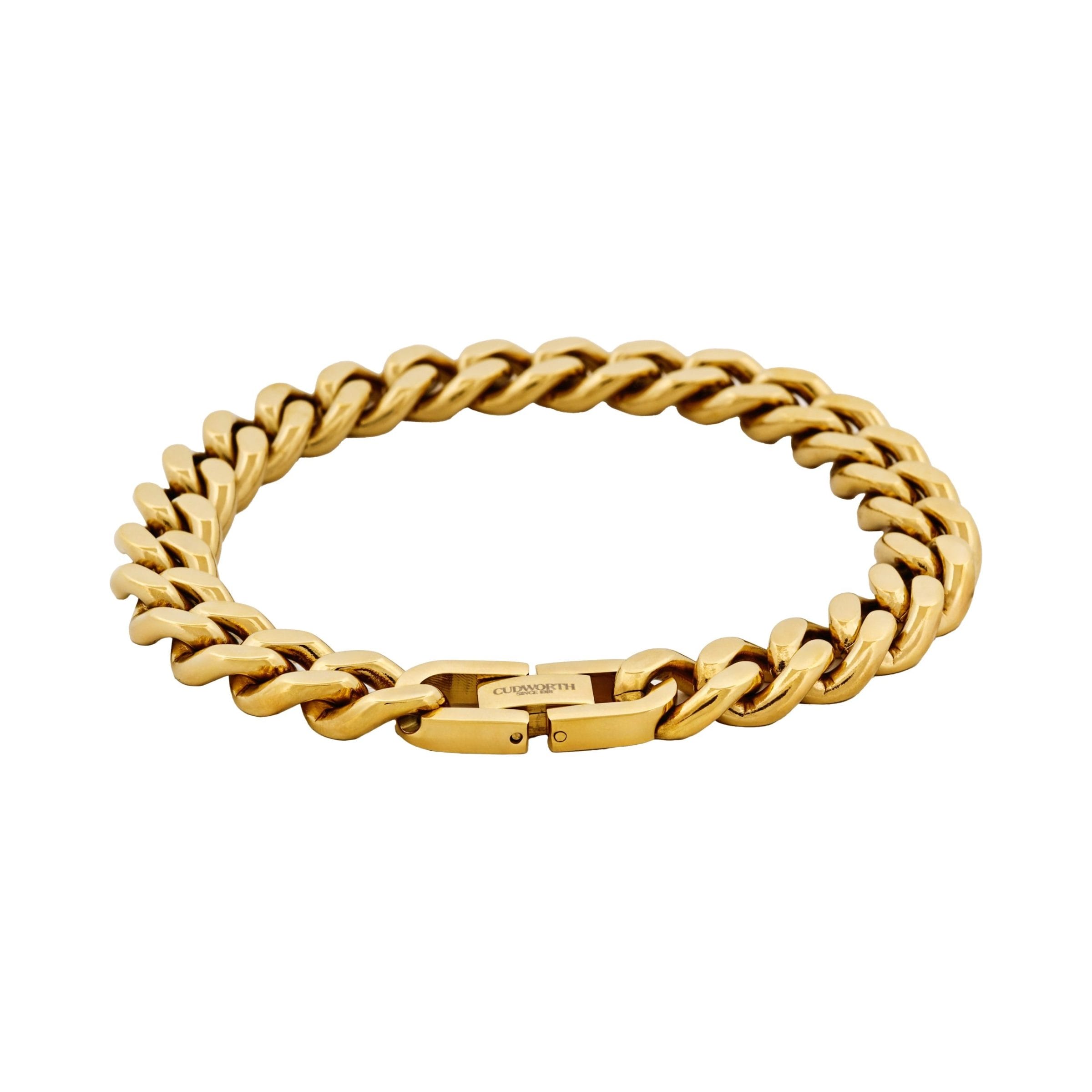 Classic Cuban Link Bracelet Ion Plated Gold (215 x 10mm)