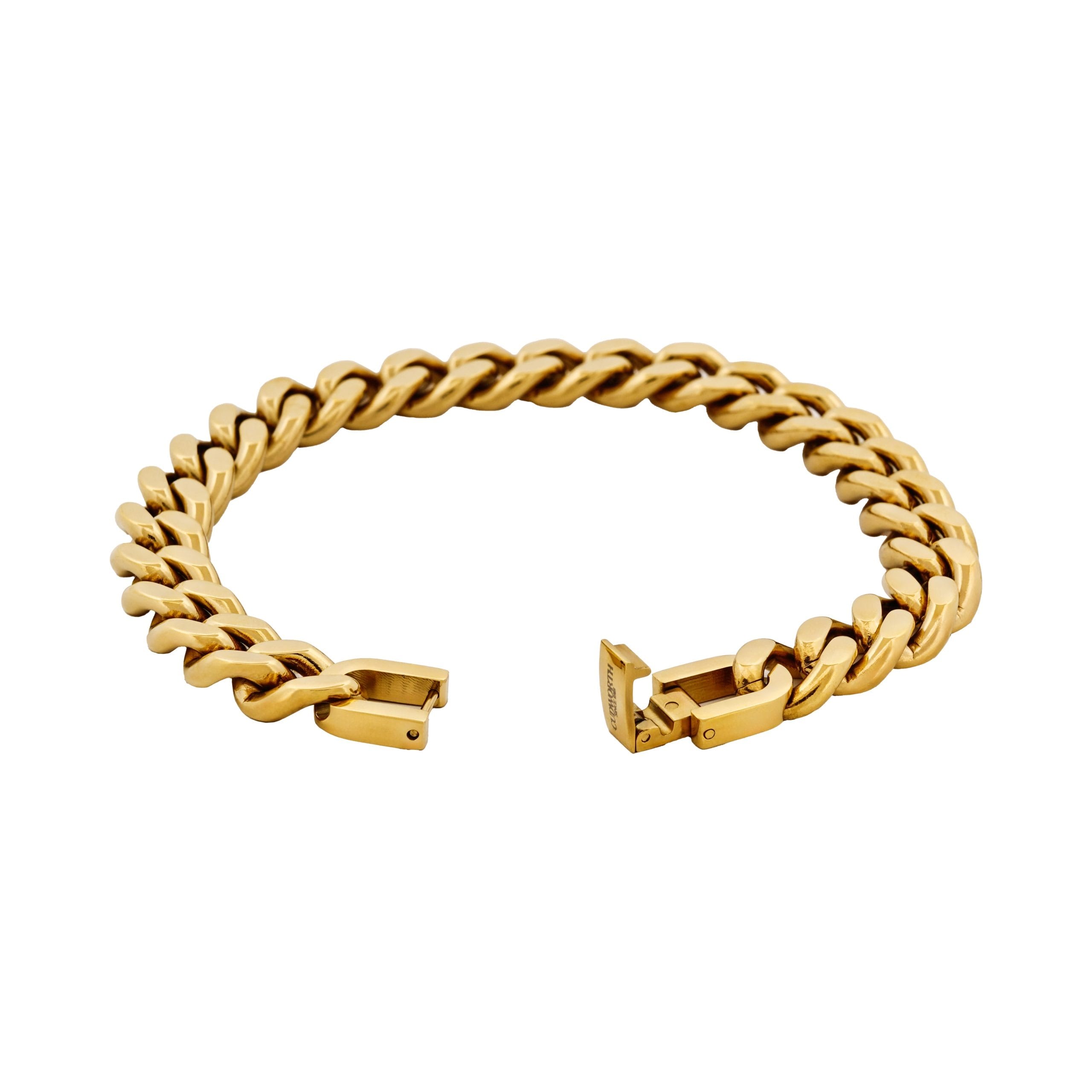 Classic Cuban Link Bracelet Ion Plated Gold (215 x 10mm)
