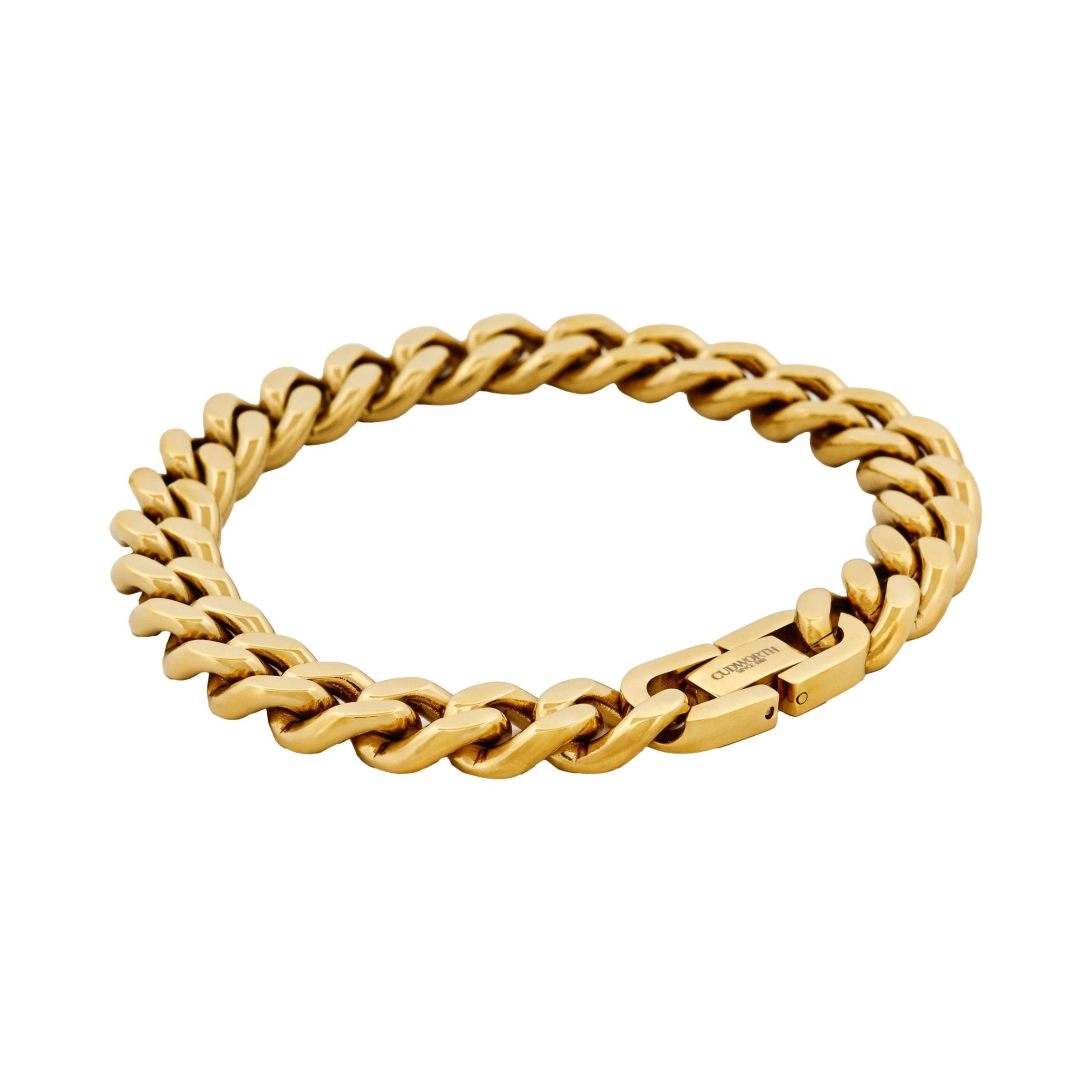 Classic Cuban Link Bracelet Ion Plated Gold (215 x 10mm)
