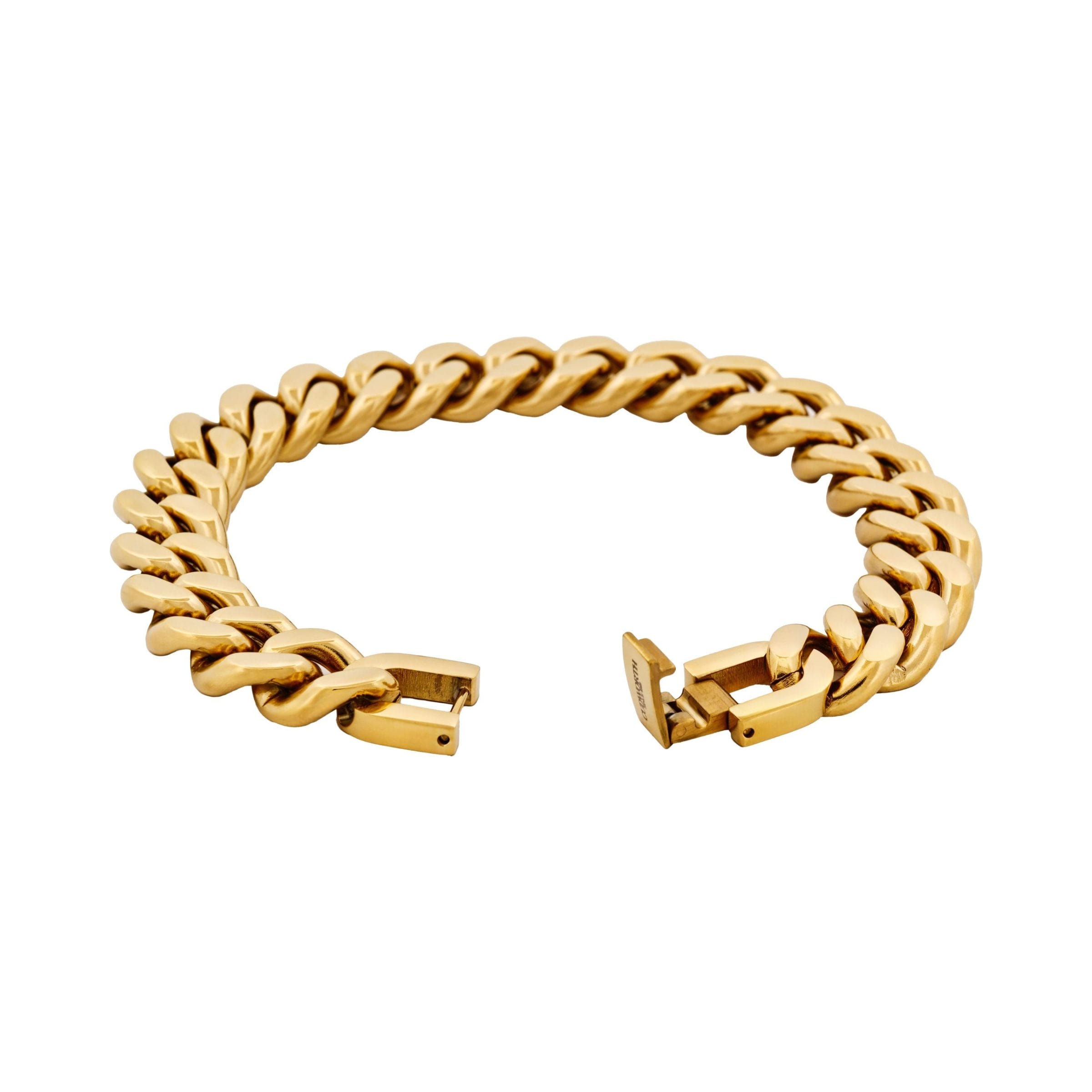 Classic Cuban Link Bracelet Ion Plated Gold (215 x 12mm)