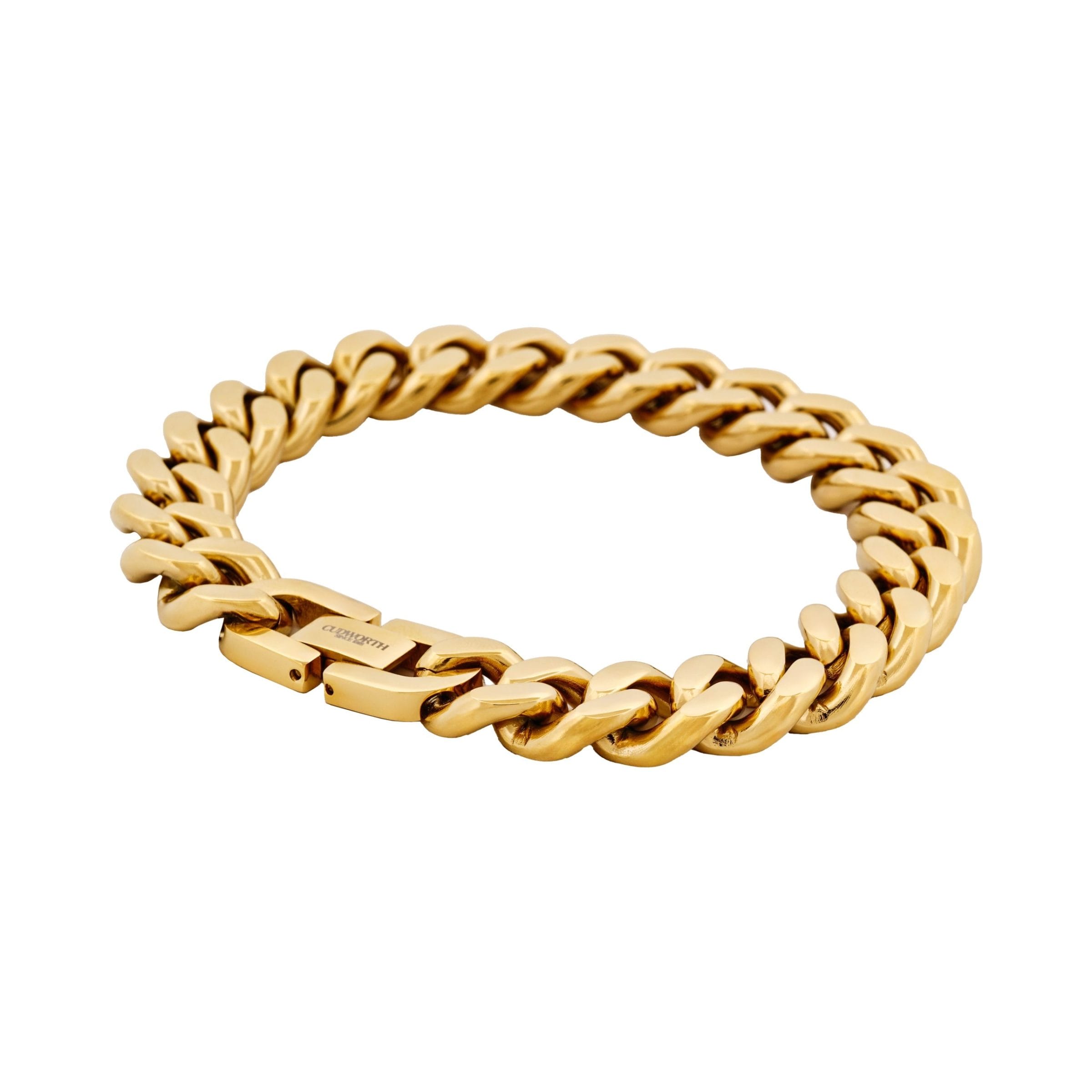 Classic Cuban Link Bracelet Ion Plated Gold (215 x 12mm)