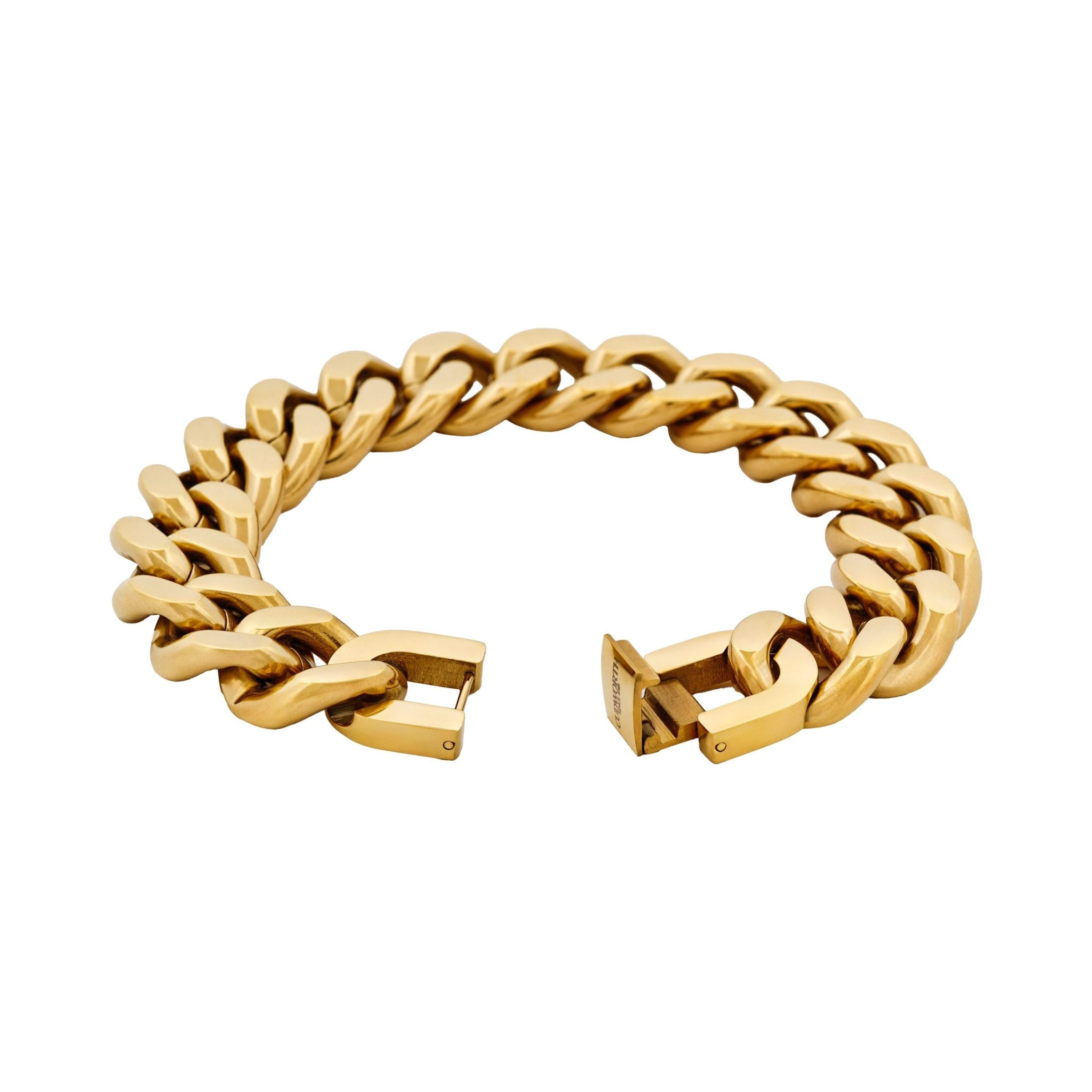 Classic Cuban Link Bracelet Ion Plated Gold (215 x 16mm)