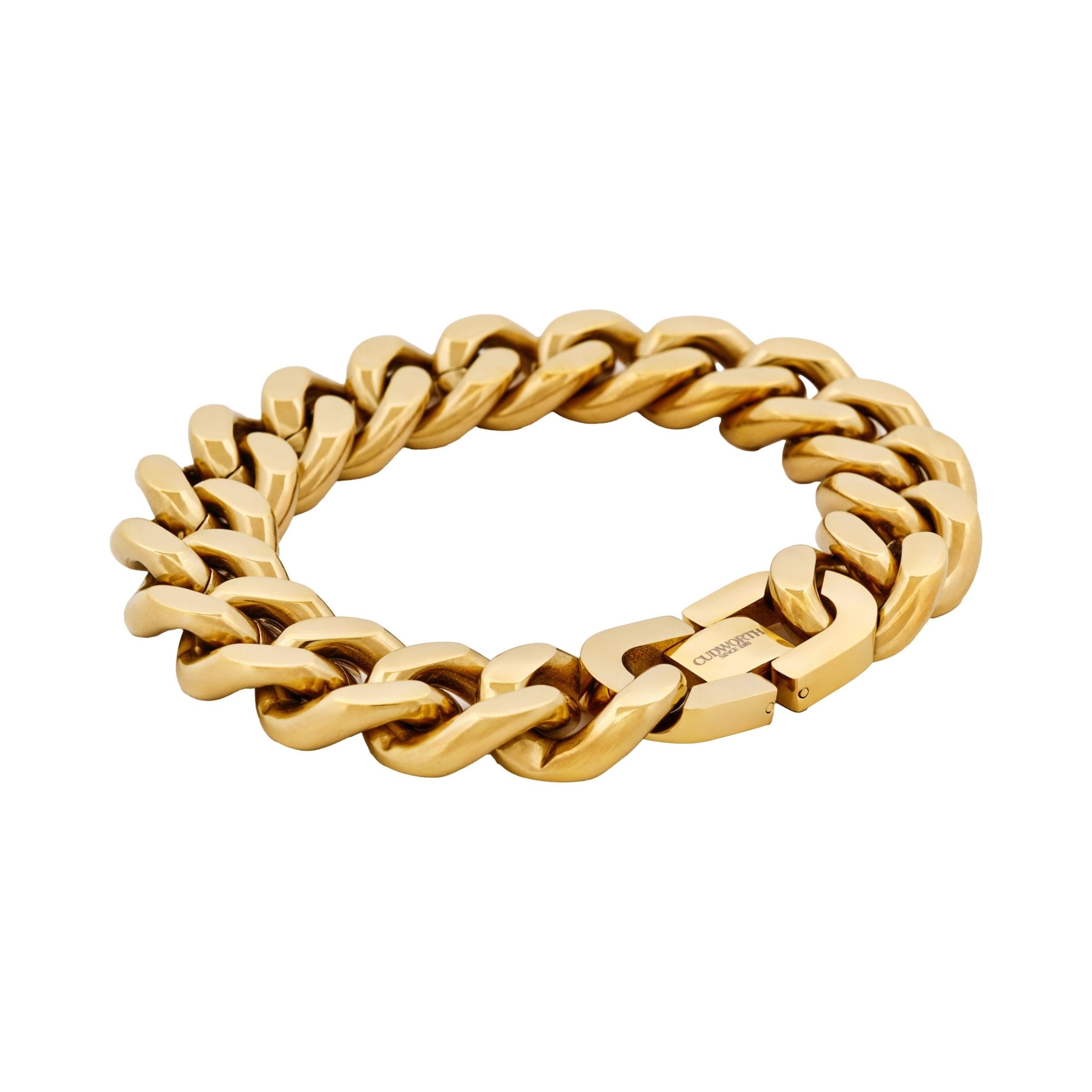 Classic Cuban Link Bracelet Ion Plated Gold (215 x 16mm)