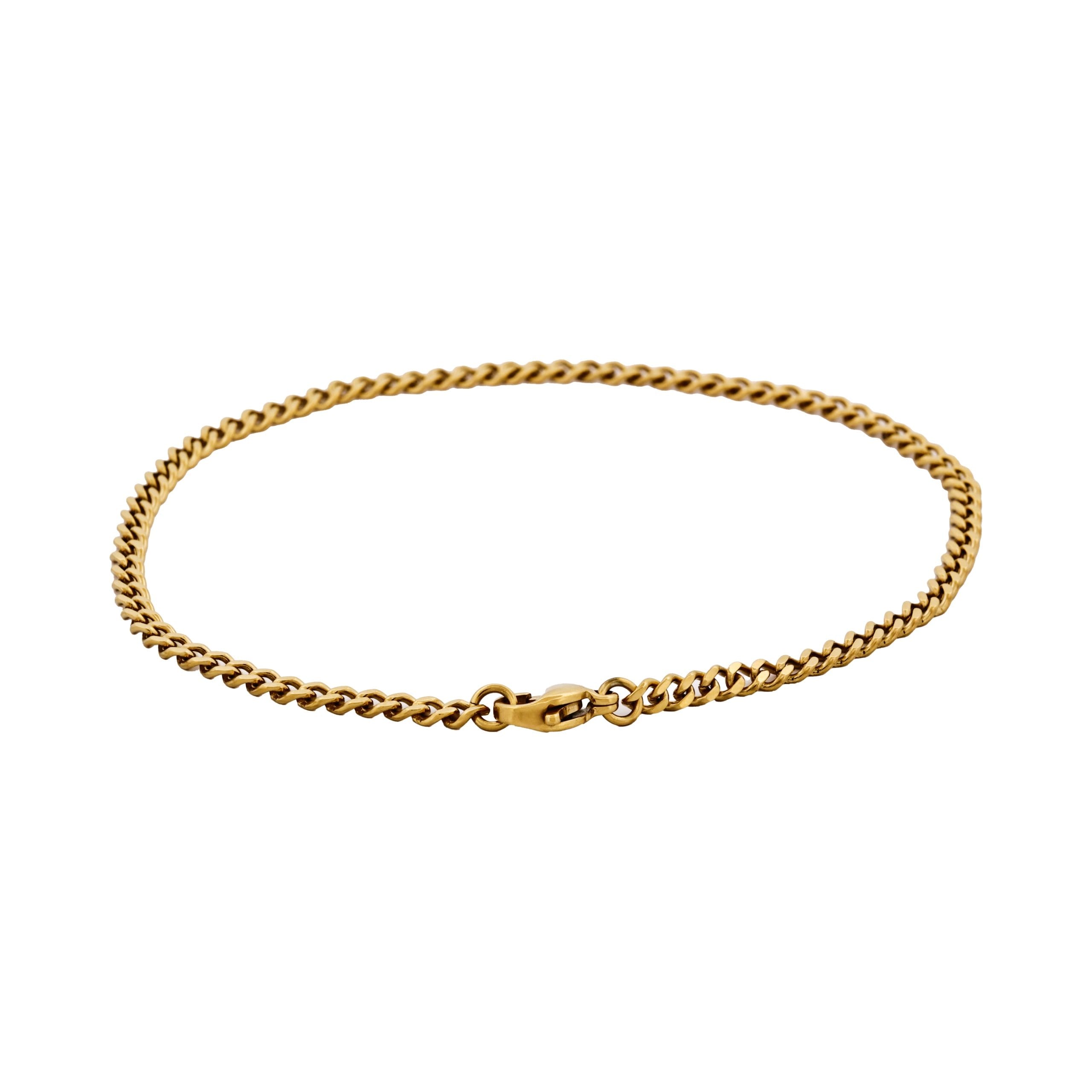 Classic Cuban Link Bracelet Ion Plated Gold (215 x 3mm)