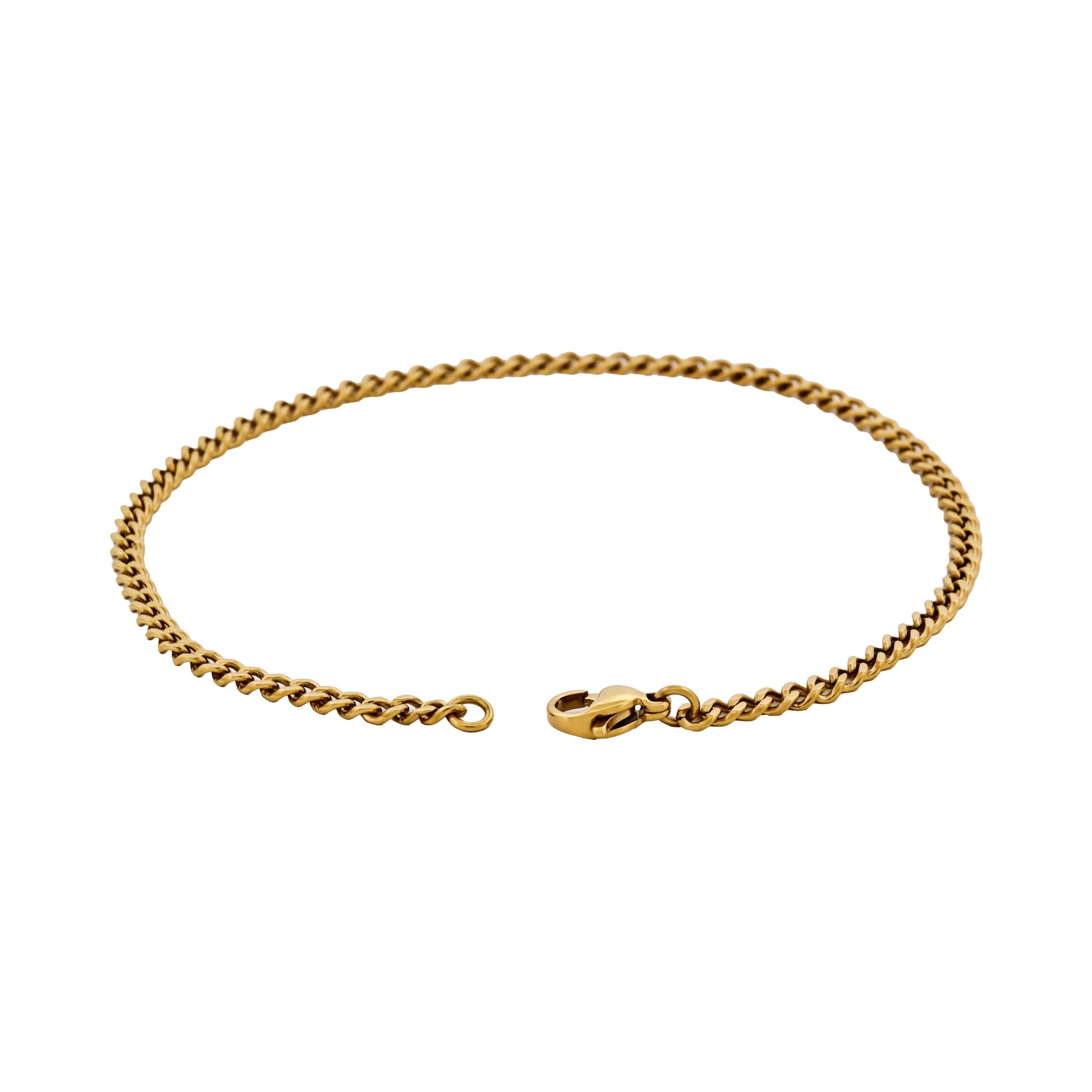 Classic Cuban Link Bracelet Ion Plated Gold (215 x 3mm)