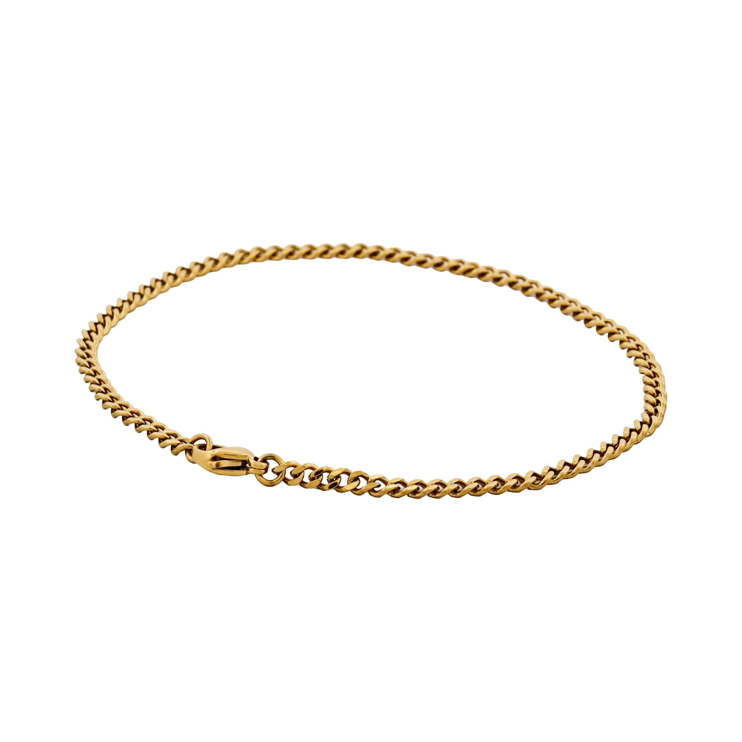 Classic Cuban Link Bracelet Ion Plated Gold (215 x 3mm)