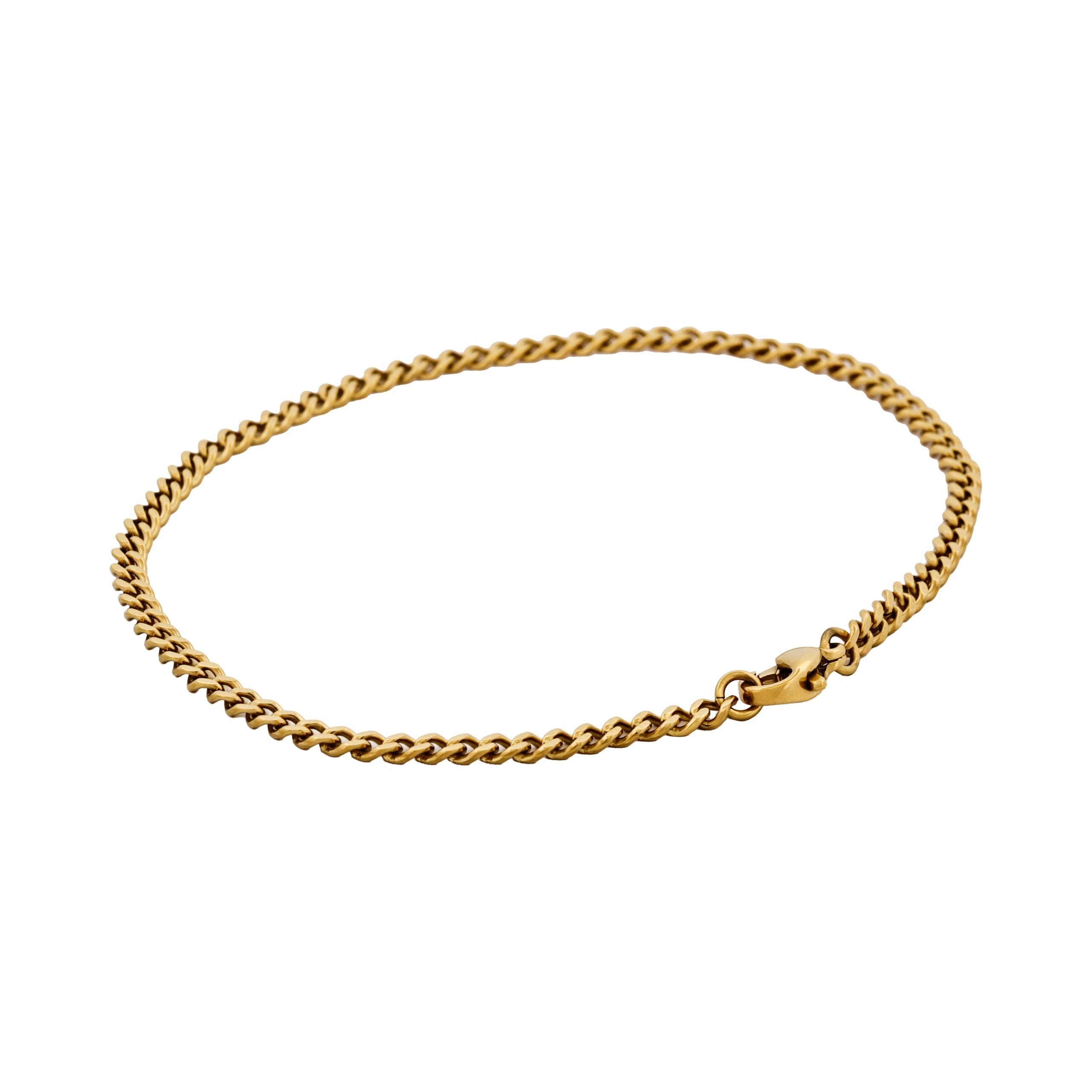 Classic Cuban Link Bracelet Ion Plated Gold (215 x 3mm)