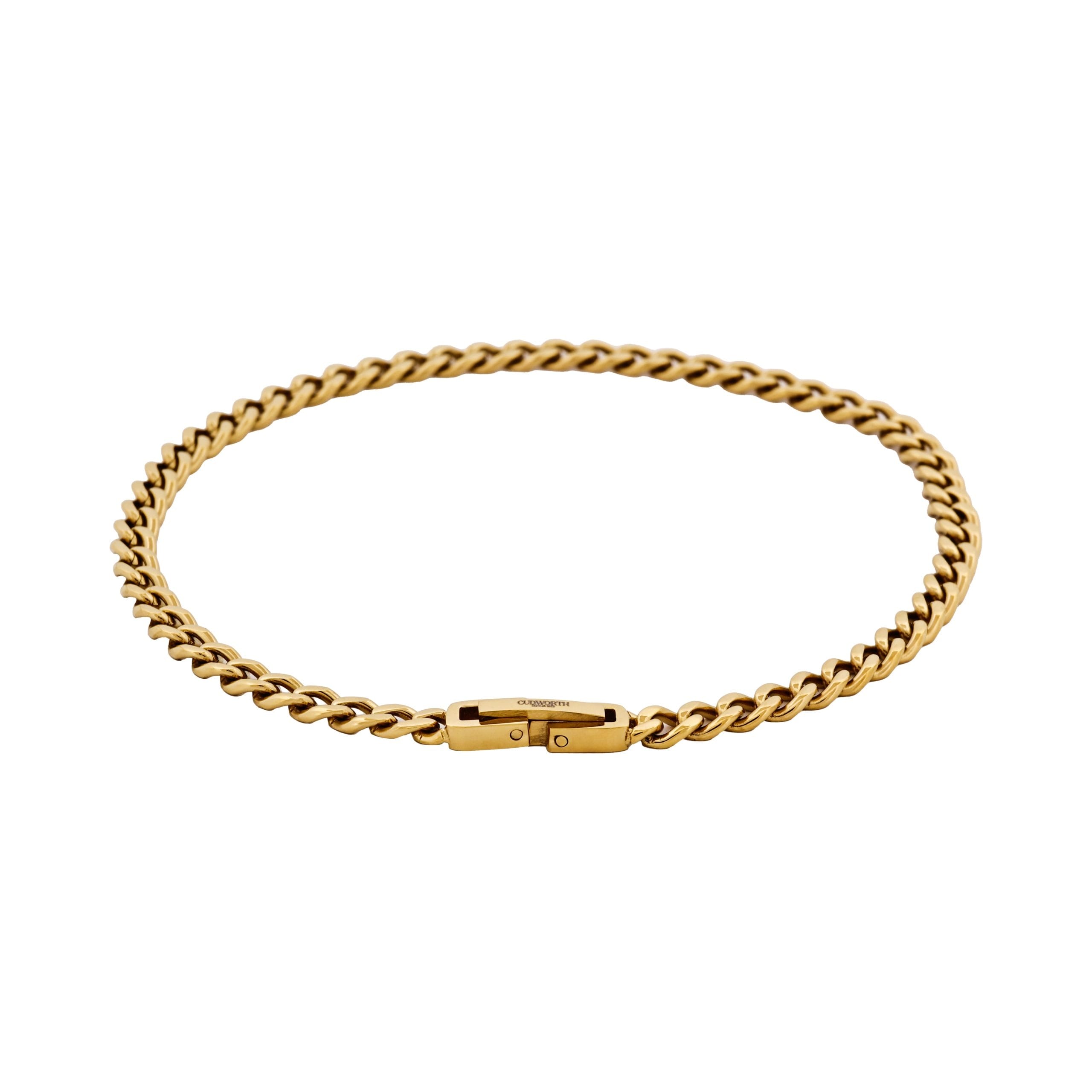 Classic Cuban Link Bracelet Ion Plated Gold (215 x 4mm)