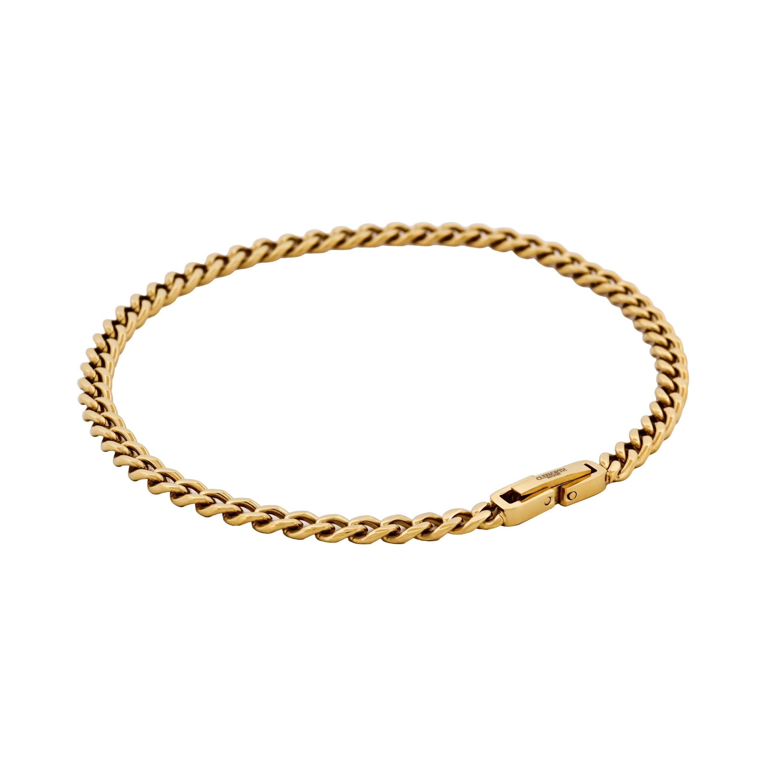 Classic Cuban Link Bracelet Ion Plated Gold (215 x 4mm)