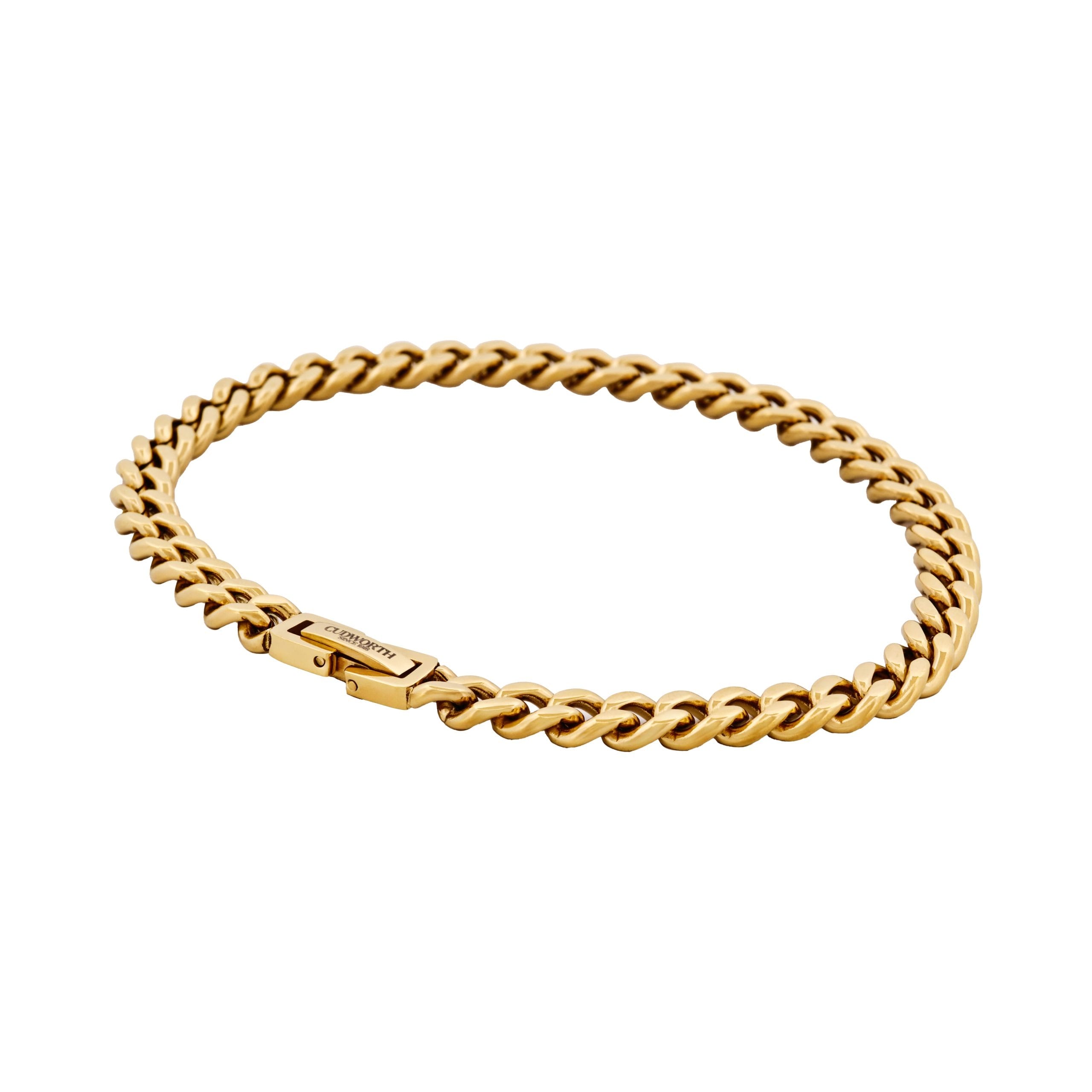 Classic Cuban Link Bracelet Ion Plated Gold (215 x 6mm)