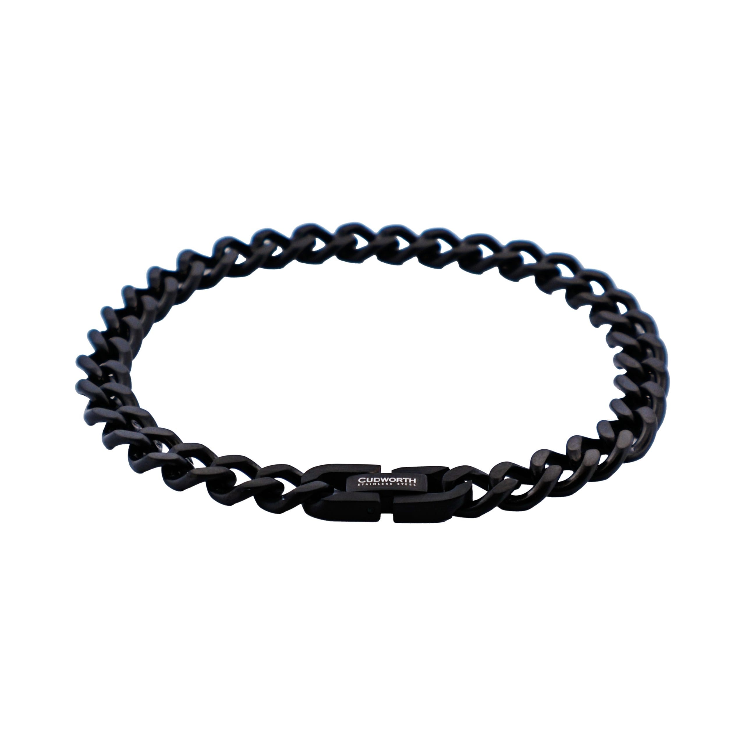 Ion Plated Black Stainless Steel Classic Curb-Link Chain Bracelet
