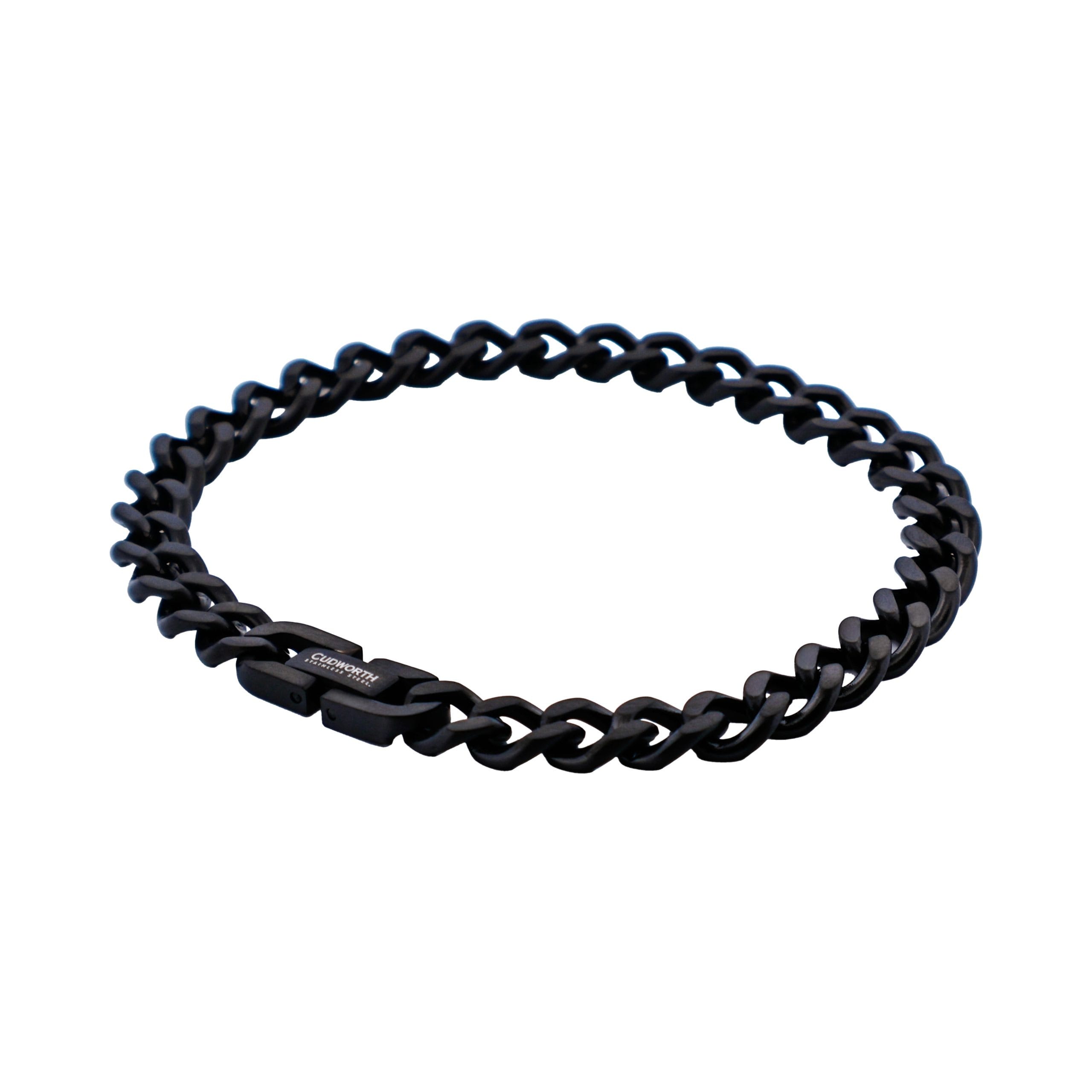Ion Plated Black Stainless Steel Classic Curb-Link Chain Bracelet