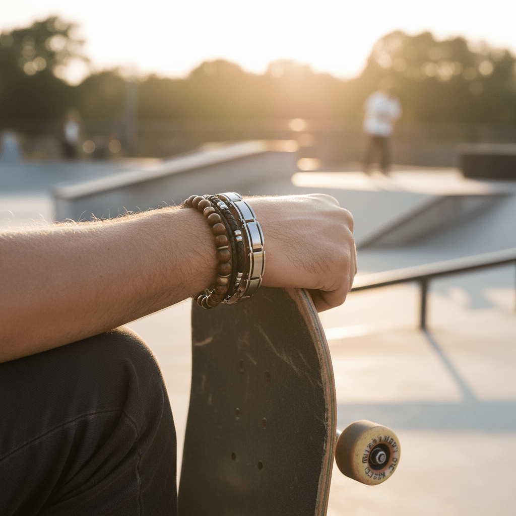 Brushed Stainless Steel Link Bracelet