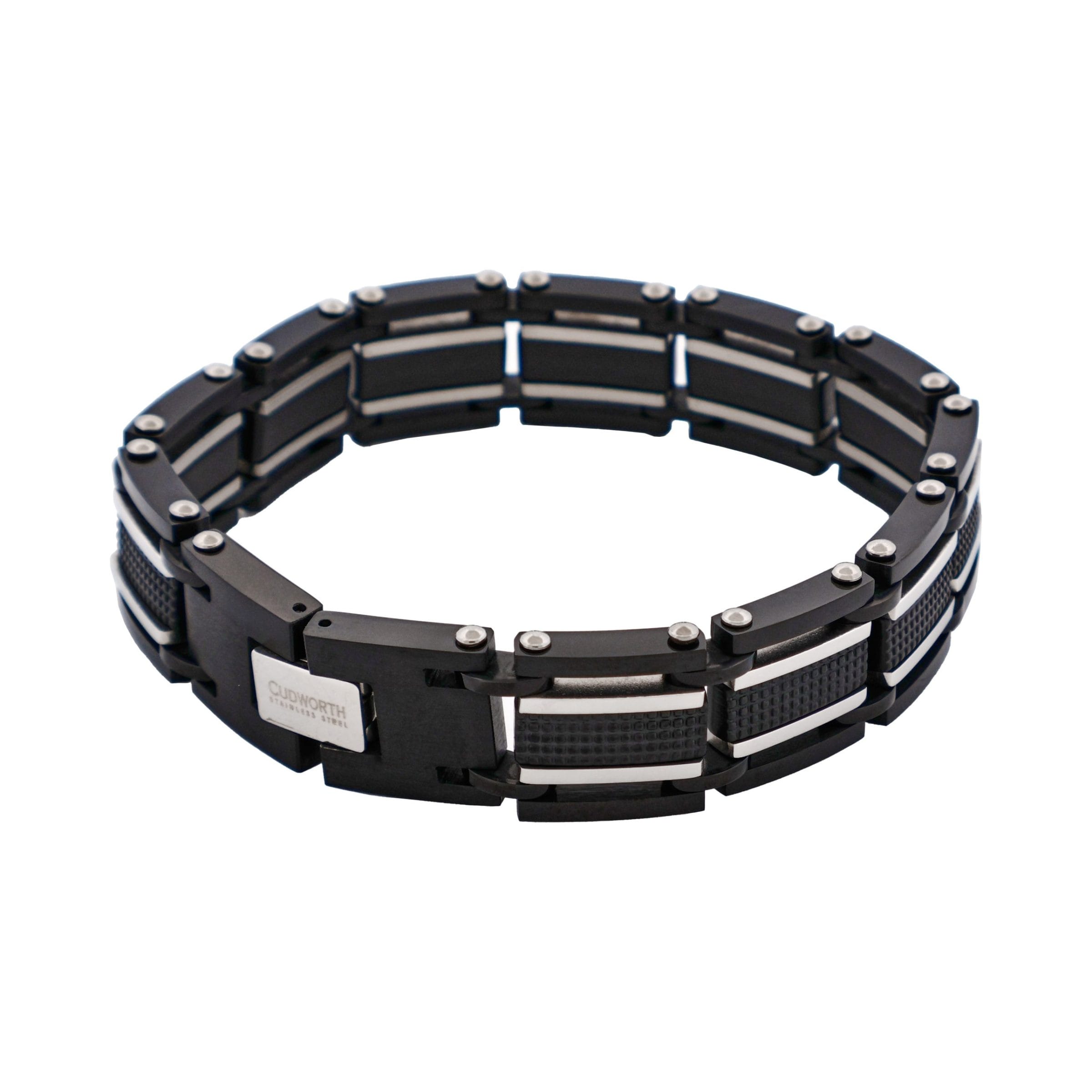 Stainless Steel & Ion Plated Black Link Bracelet