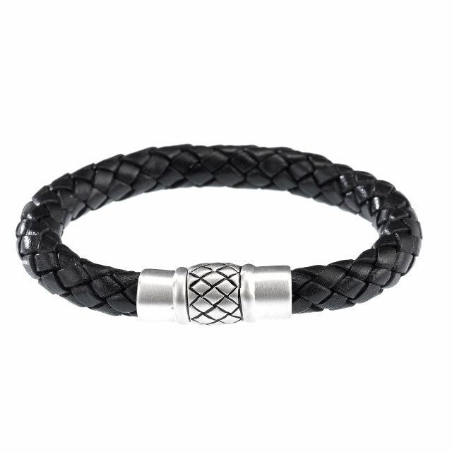 Sterling Silver Leather Bracelet