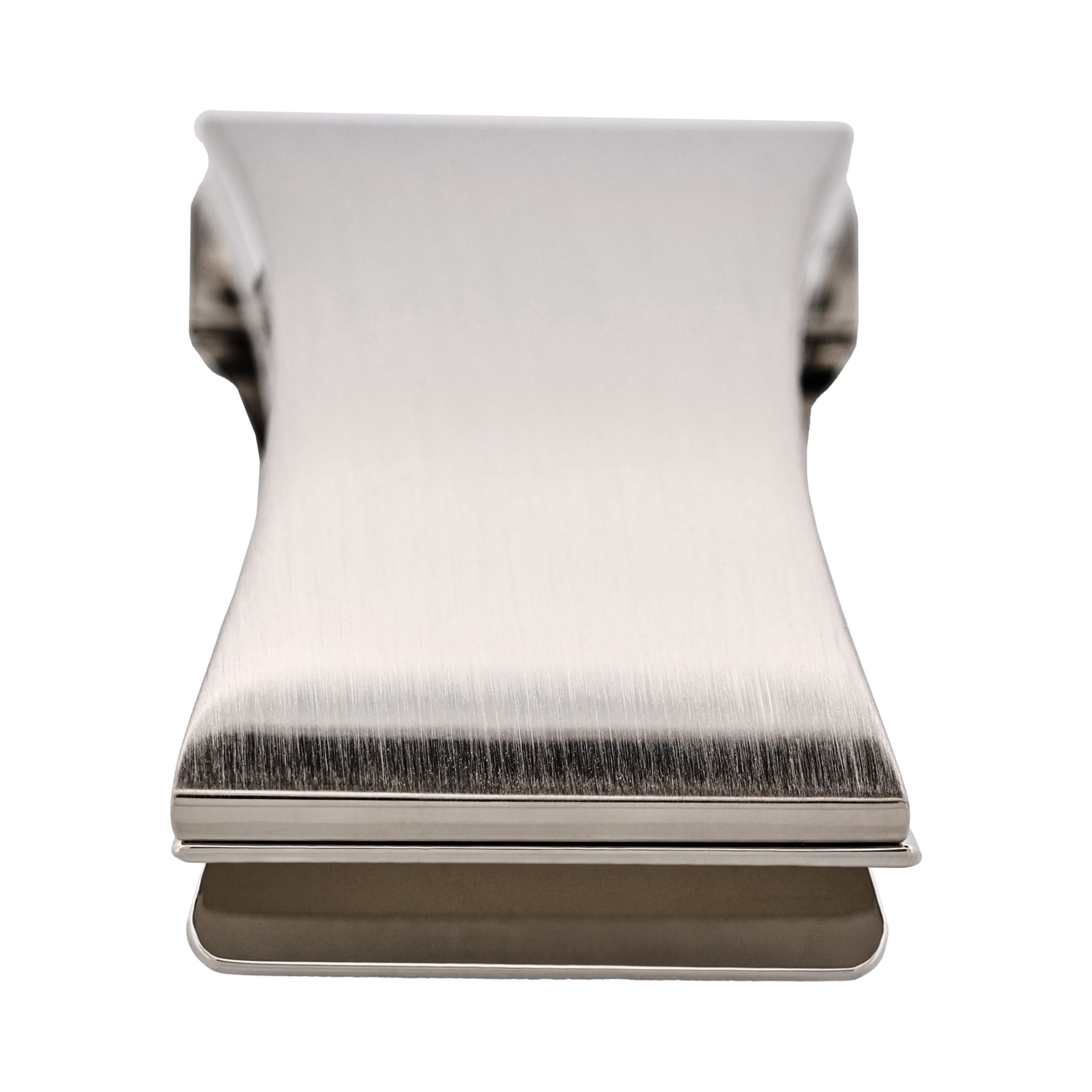 Brushed Rhodium Plated Curved Money Clip