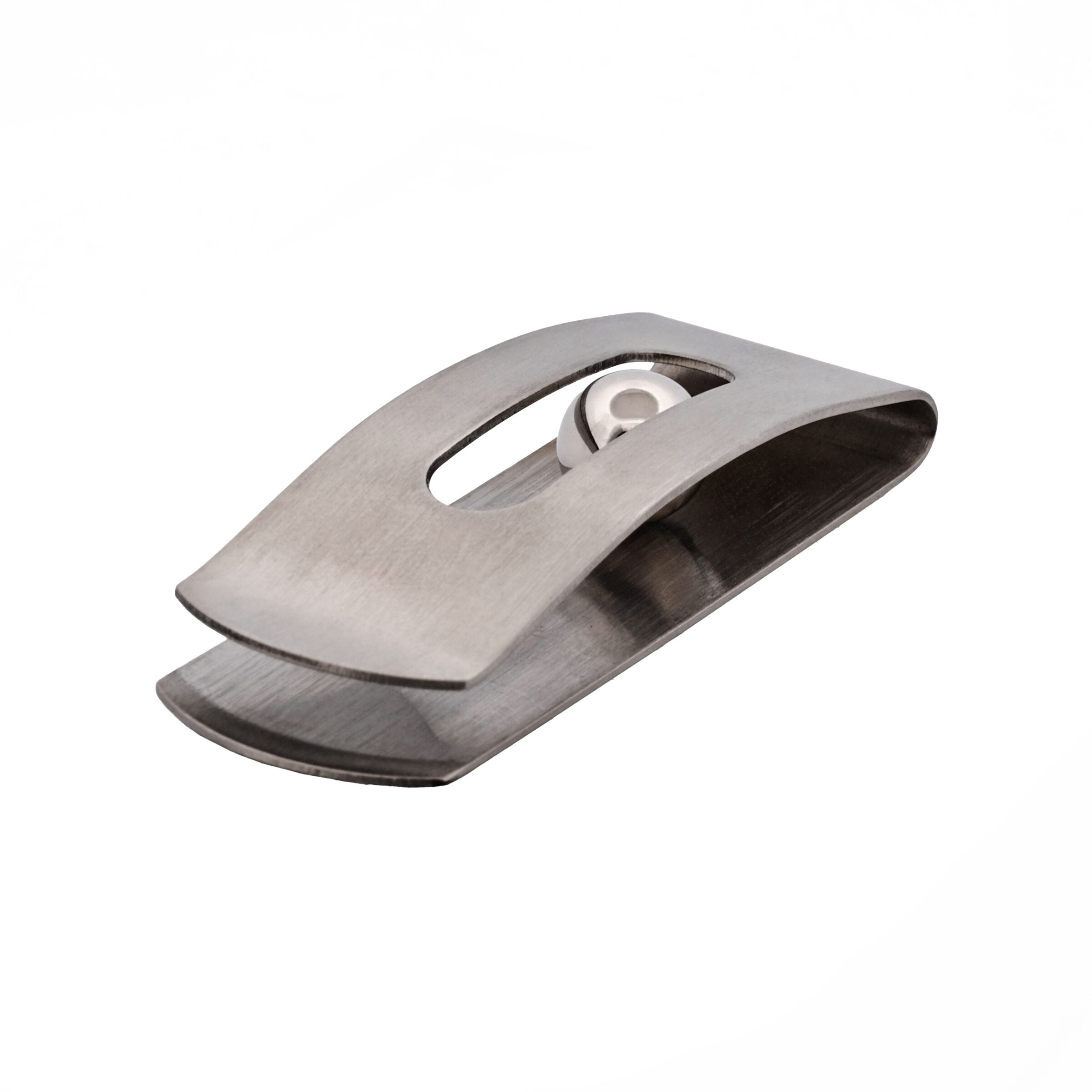 Brushed Rhodium Plated & Ball Money Clip