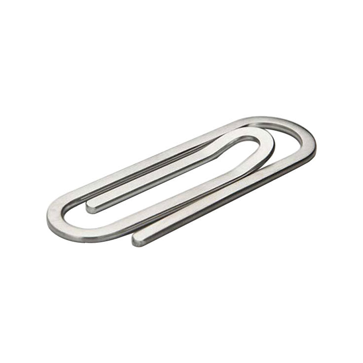 Brushed Stainless Steel & Paper Clip Money Clip